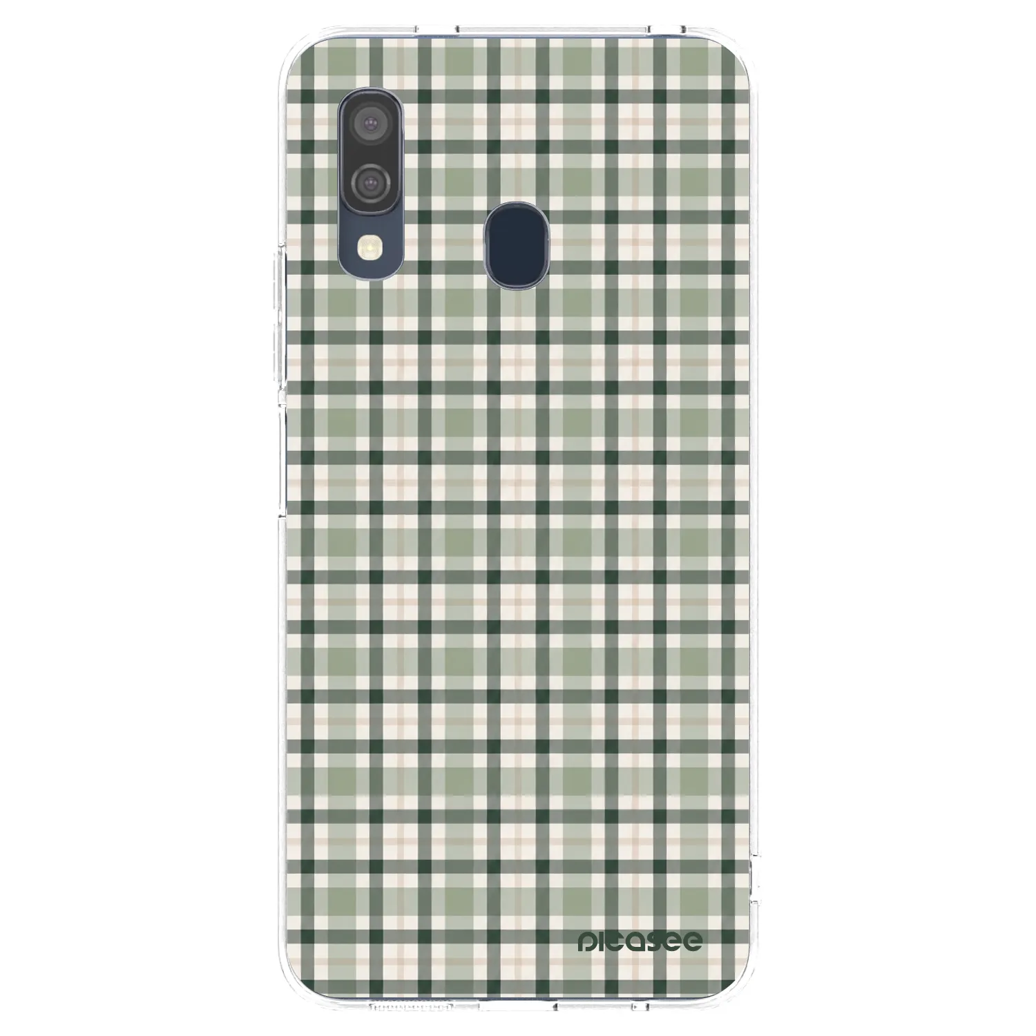 Picasee Samsung Galaxy A40 A405F Hülle - Transparentes Silikon - Sage Tartan
