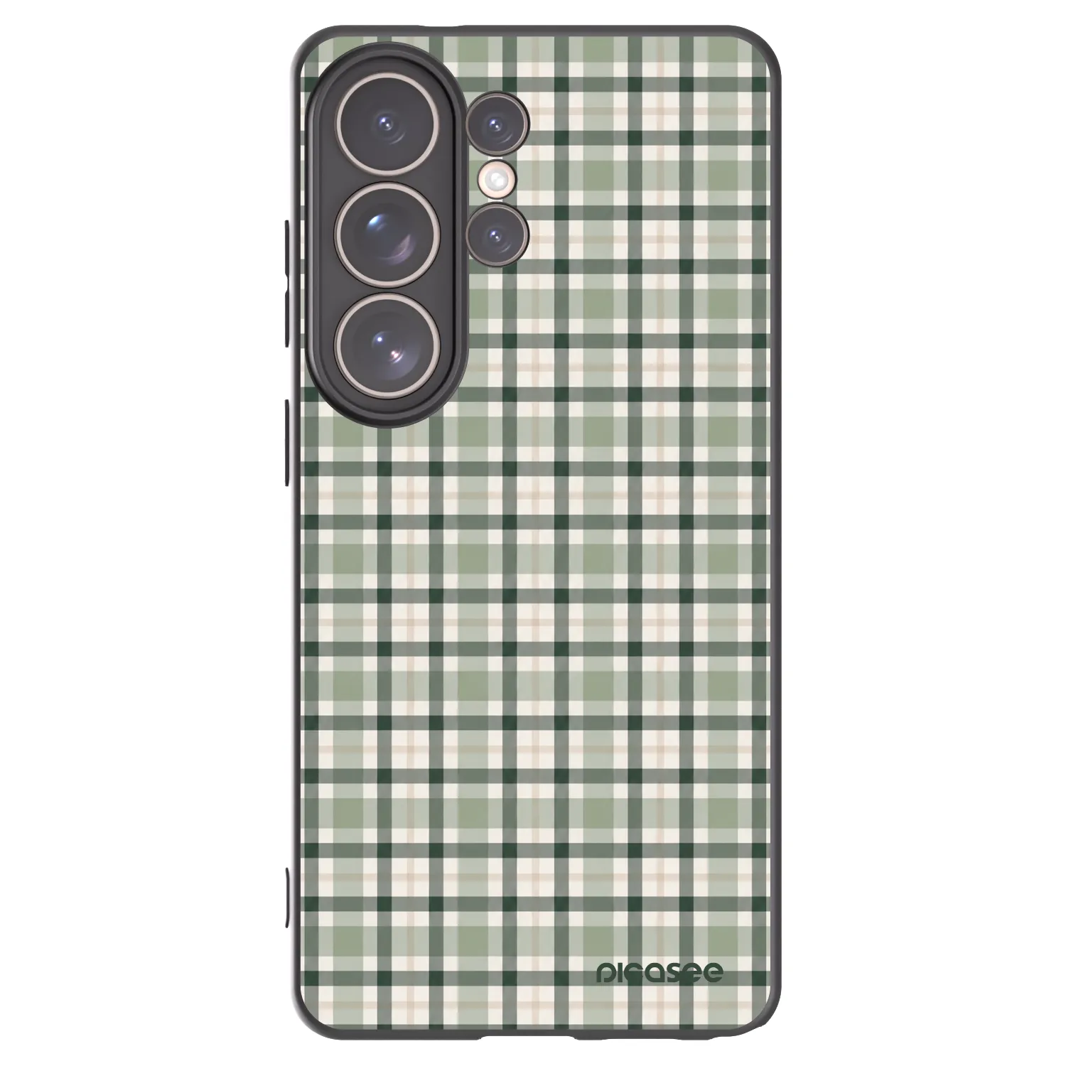 Picasee Samsung Galaxy S26 Ultra Hülle - Schwarzes Silikon - Sage Tartan