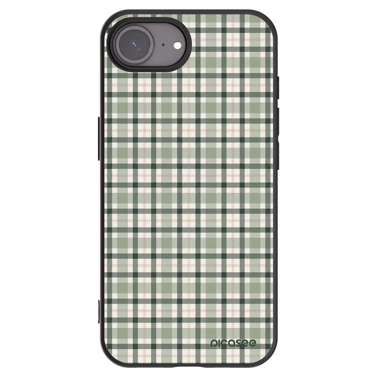 Picasee Apple iPhone 17e Hülle - Schwarzes Silikon - Sage Tartan