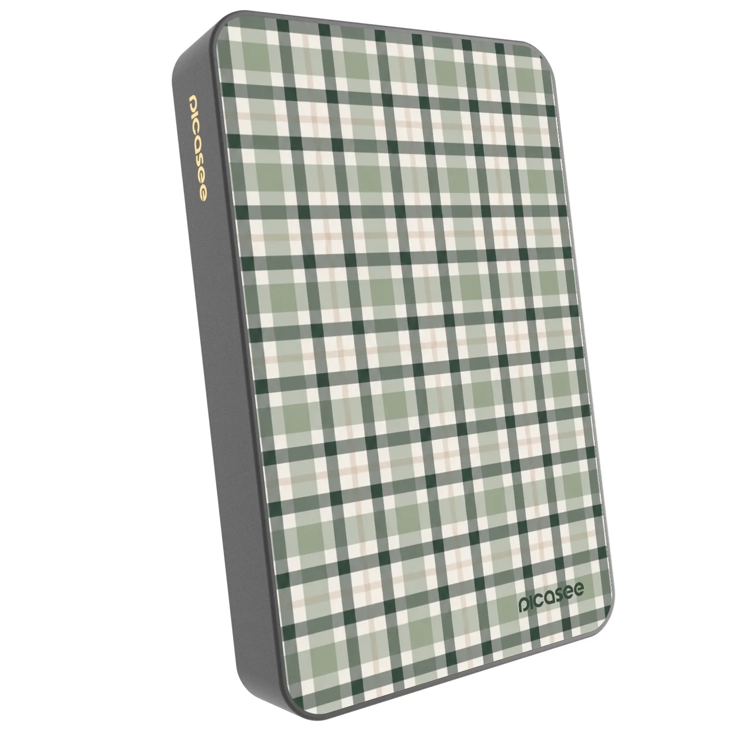 Picasee Powerbank mit MagSafe 10 000 mAh Grau - Sage Tartan