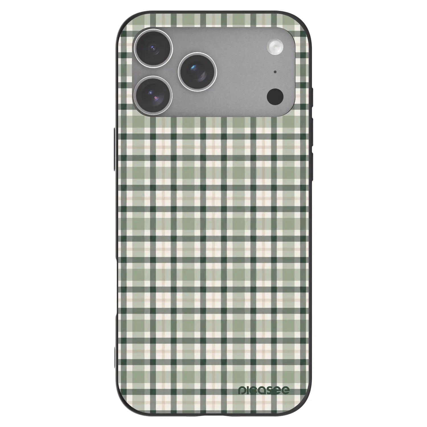 Picasee Apple iPhone 18 Pro Max Hülle - Schwarzes Silikon - Sage Tartan