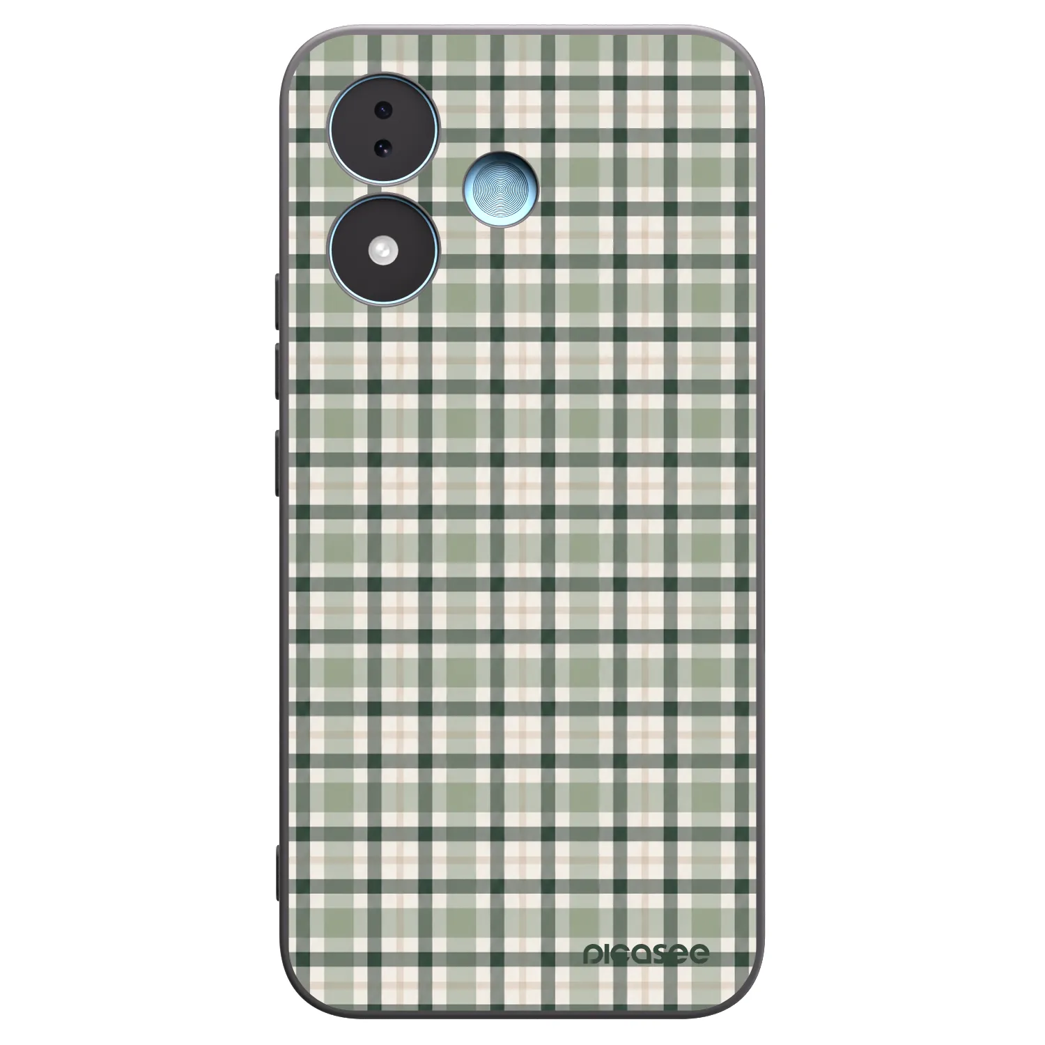 Picasee Xiaomi Redmi Note 17 5G Hülle - Schwarzes Silikon - Sage Tartan