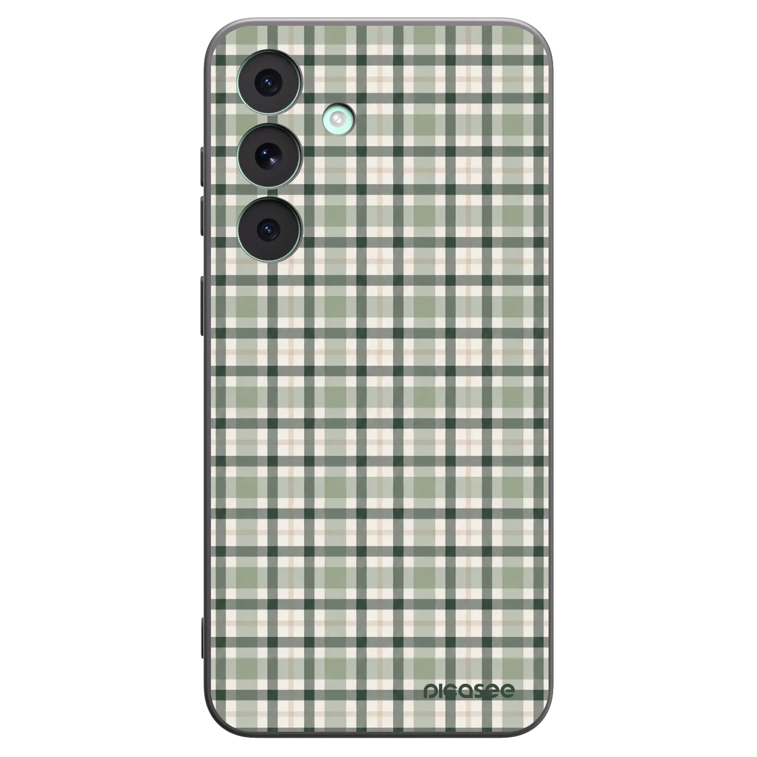 Picasee Samsung Galaxy S26 FE Hülle - Schwarzes Silikon - Sage Tartan