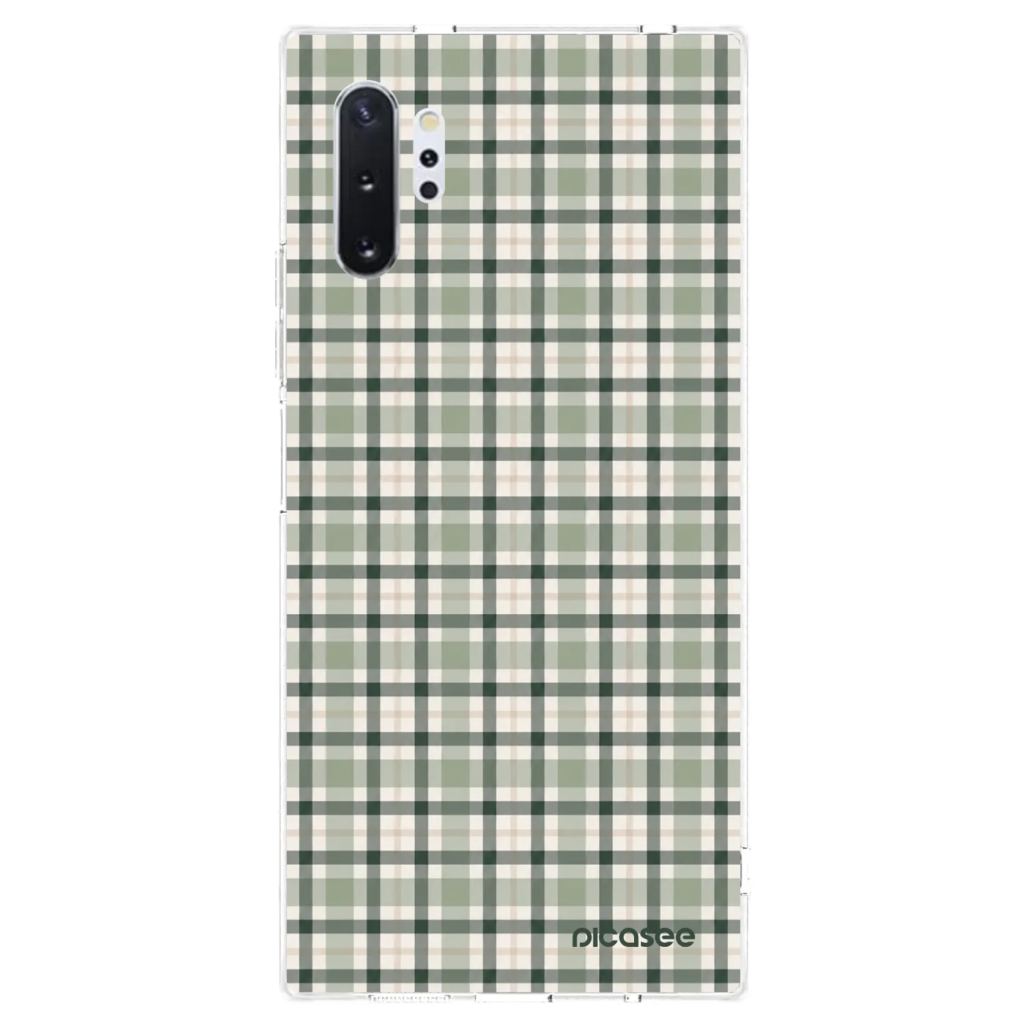 Picasee Samsung Galaxy Note 10+ N975F Hülle - Transparentes Silikon - Sage Tartan