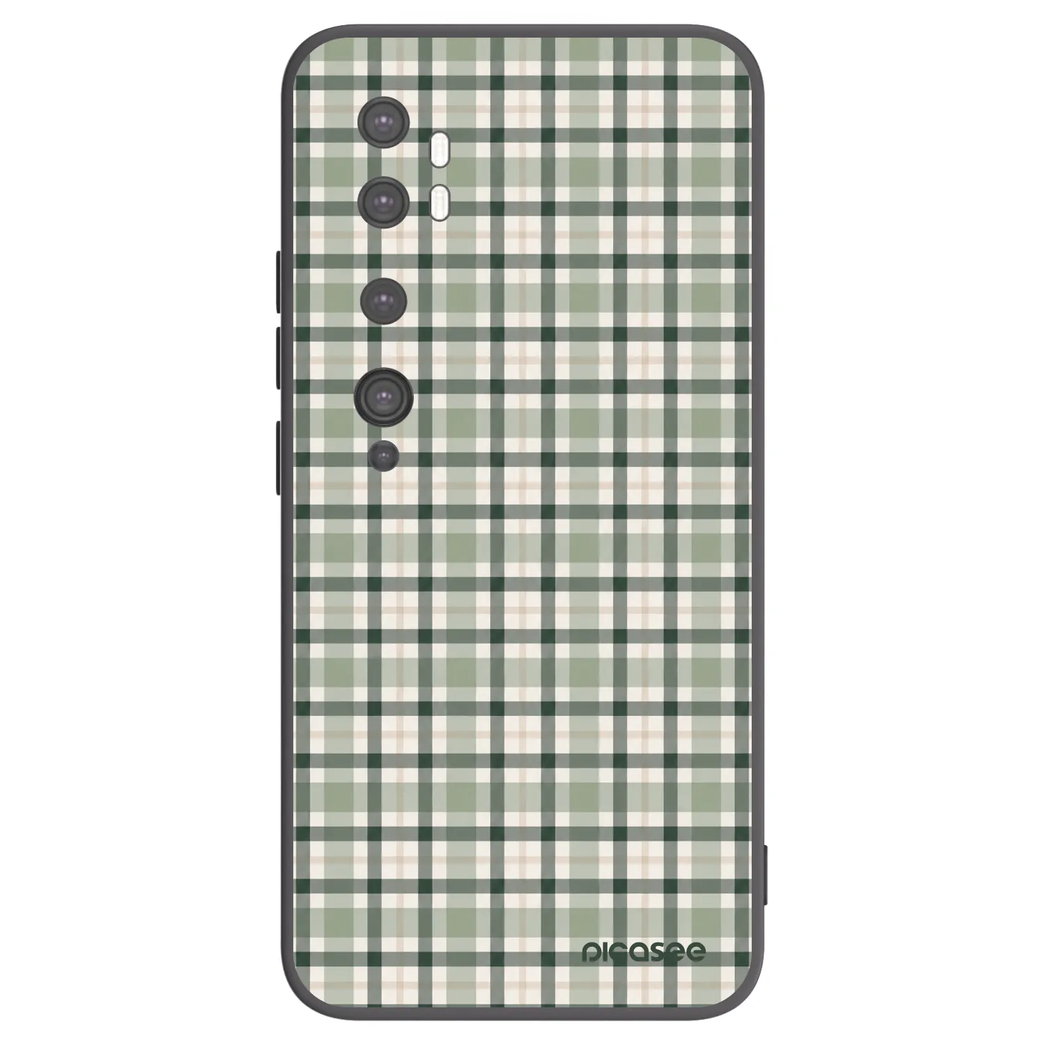 Picasee Xiaomi Mi Note 10 (Pro) Hülle - Schwarzes Silikon - Sage Tartan