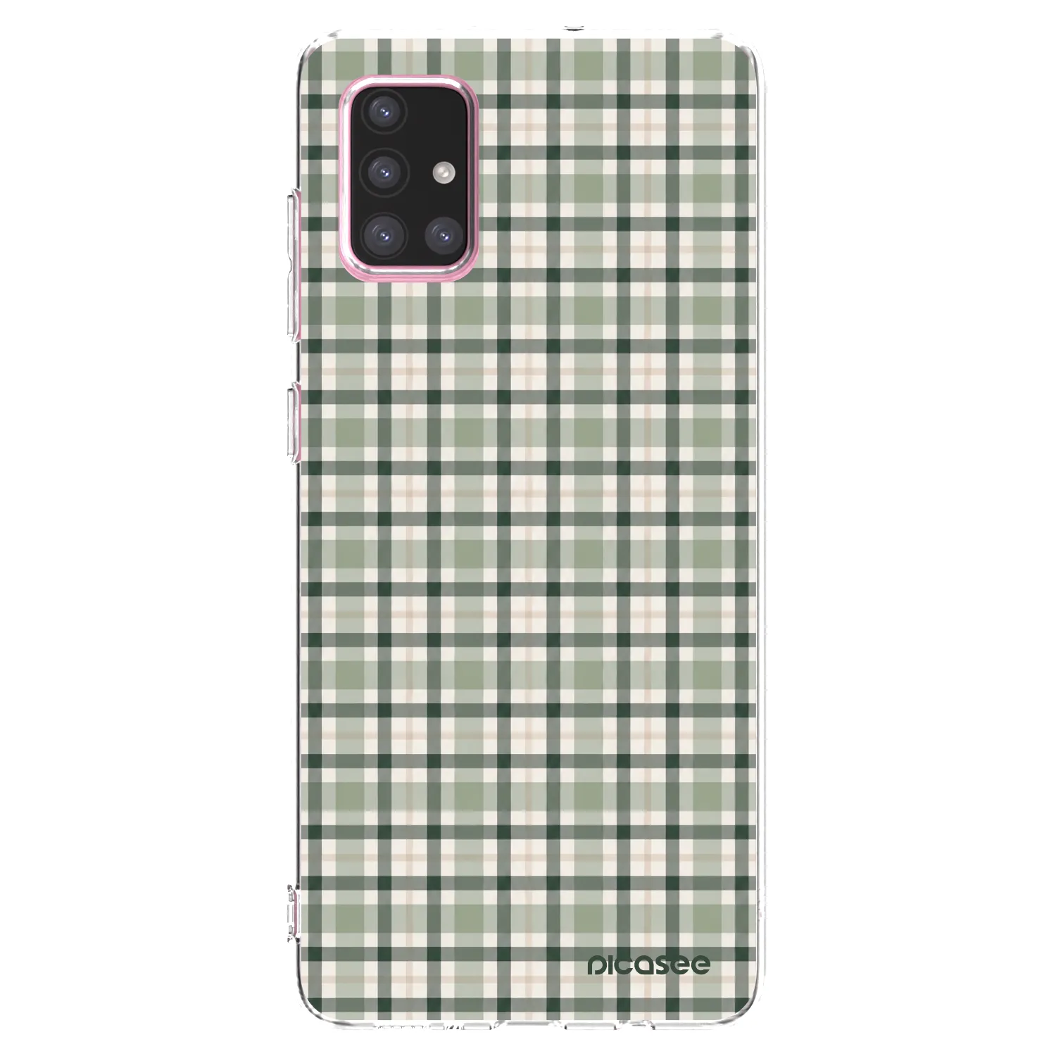 Picasee Samsung Galaxy A71 A715F Hülle - Transparentes Silikon - Sage Tartan