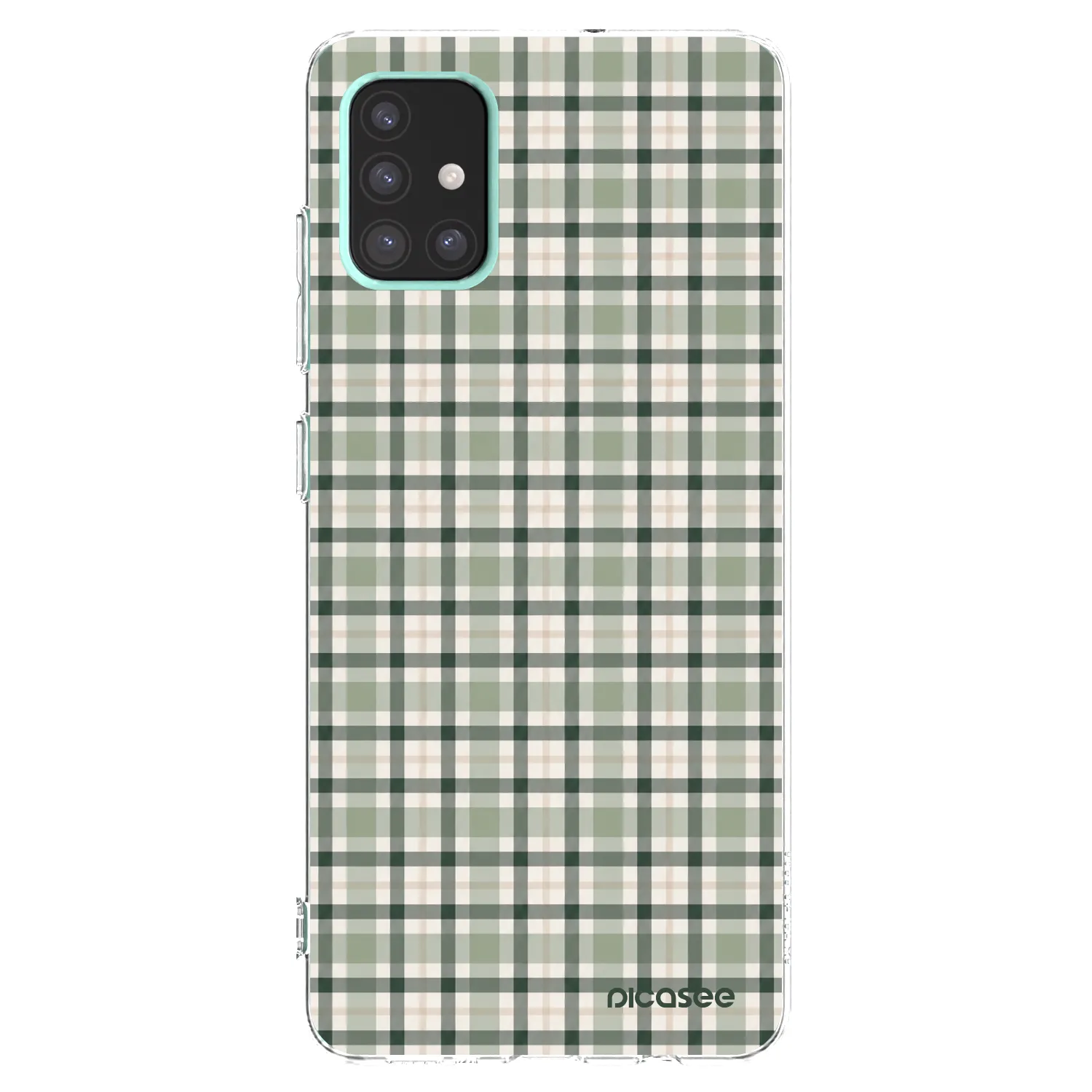 Picasee Samsung Galaxy A51 A515F Hülle - Transparentes Silikon - Sage Tartan