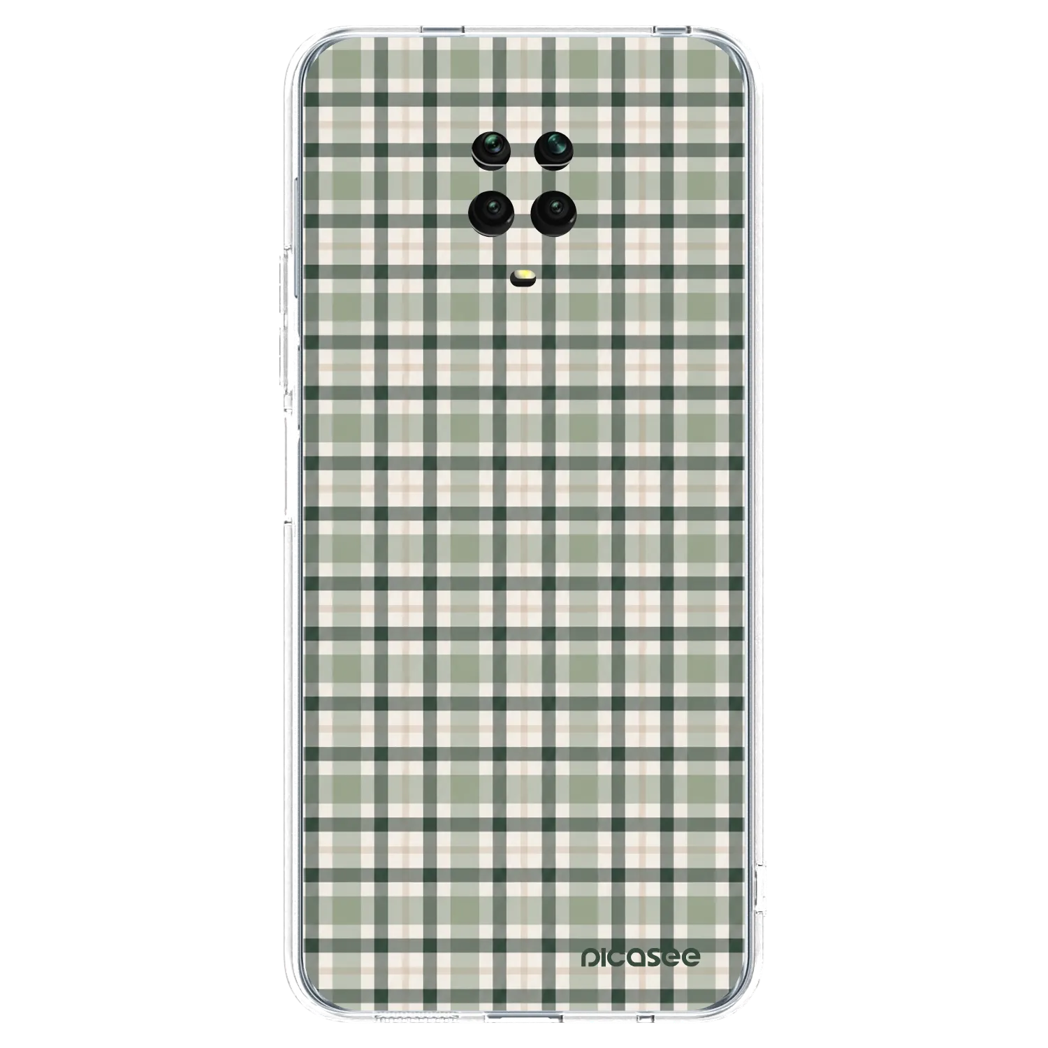 Picasee Xiaomi Redmi Note 9 Pro Hülle - Transparentes Silikon - Sage Tartan