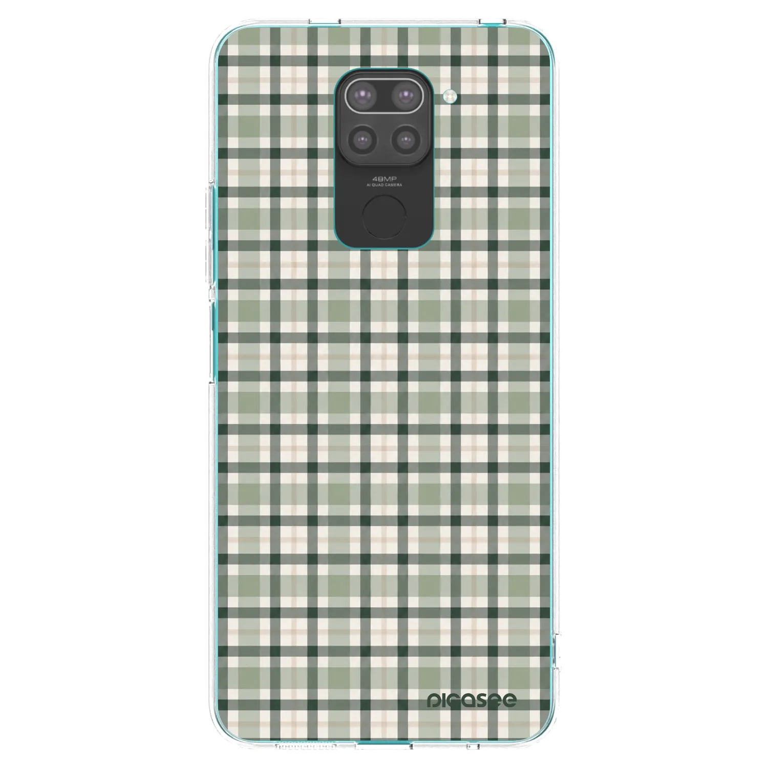 Picasee Xiaomi Redmi Note 9 Hülle - Schwarzes Silikon - Sage Tartan