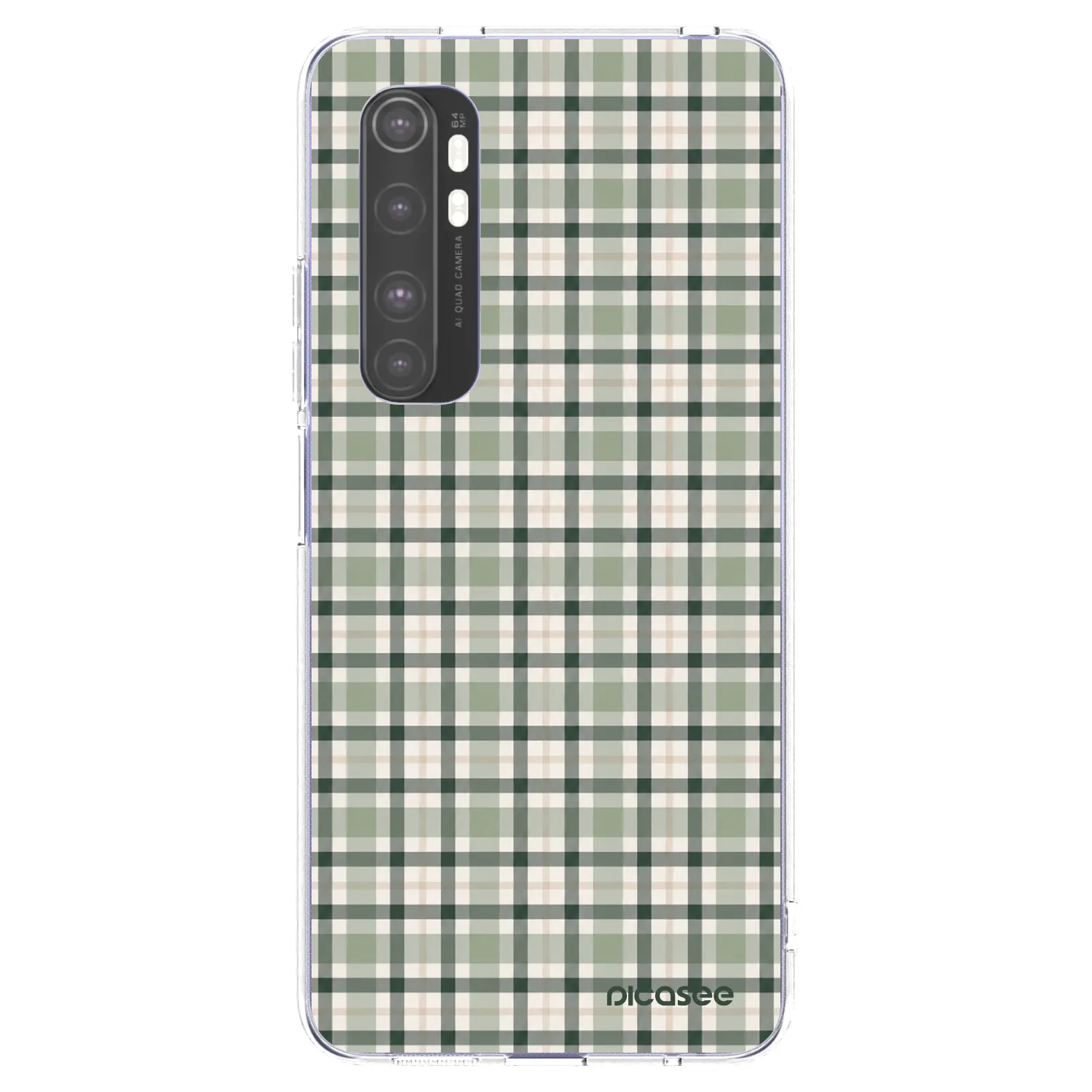 Picasee Xiaomi Mi Note 10 Lite Hülle - Transparentes Silikon - Sage Tartan