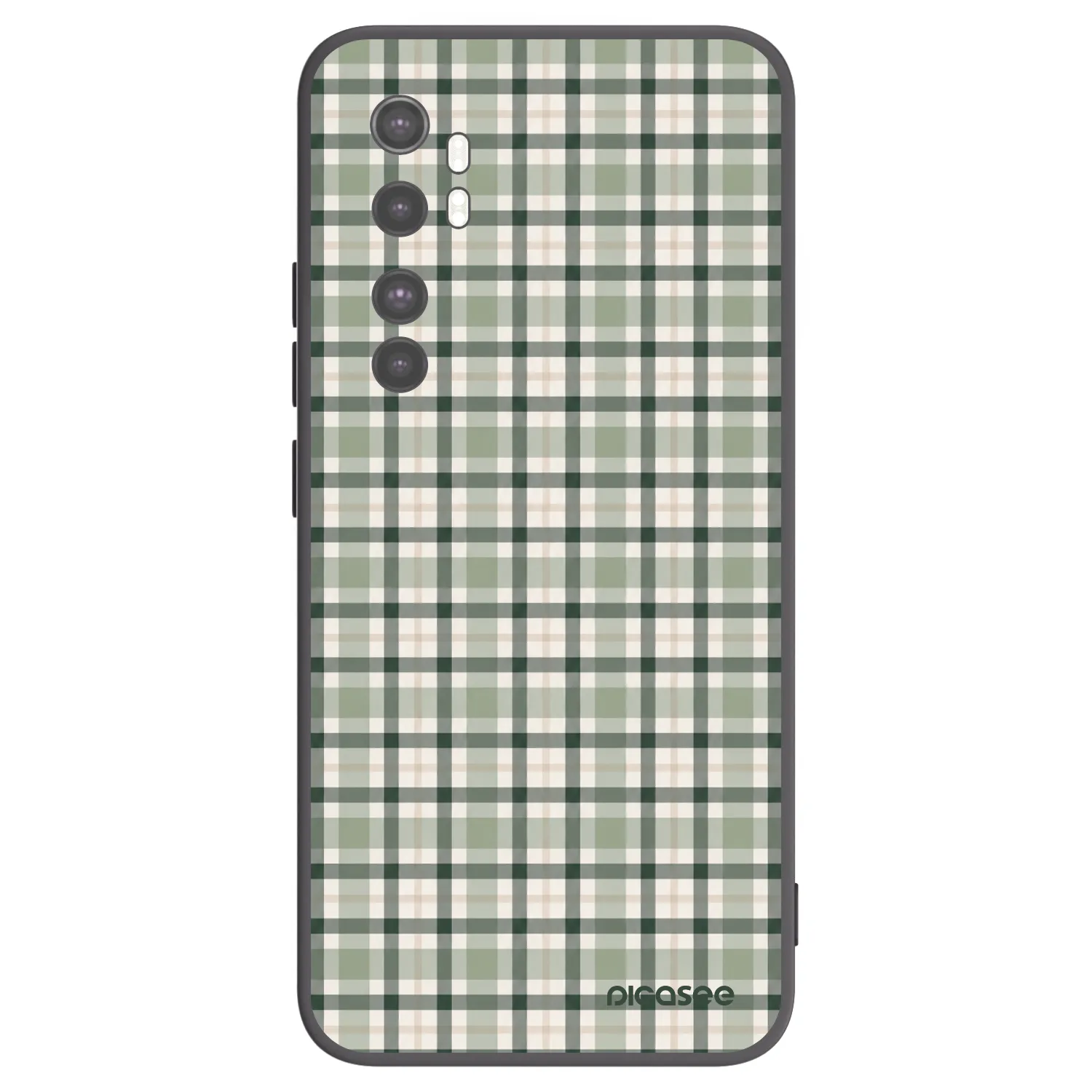 Picasee Xiaomi Mi Note 10 Lite Hülle - Schwarzes Silikon - Sage Tartan