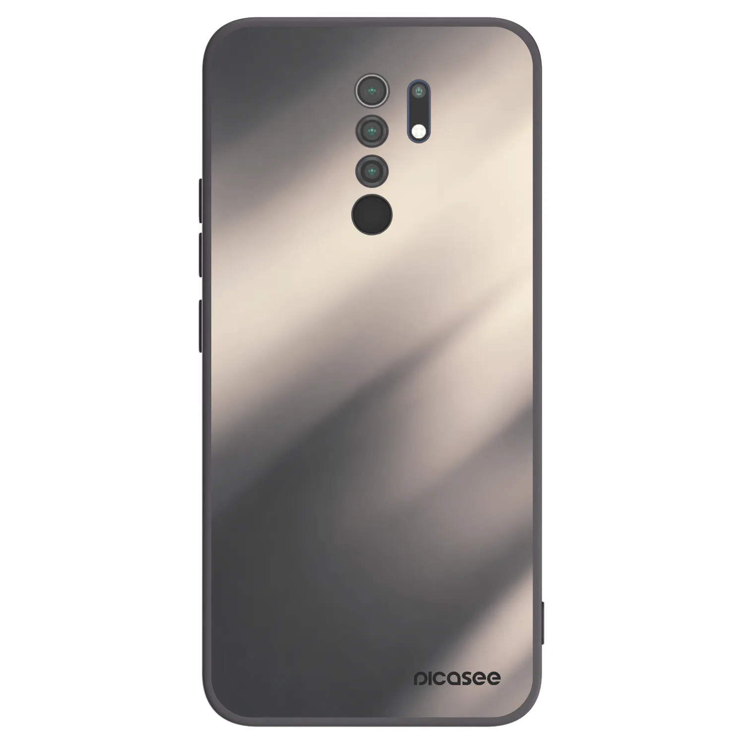 Picasee Xiaomi Redmi 9 Hülle - Schwarzes Silikon - Smoky Beige
