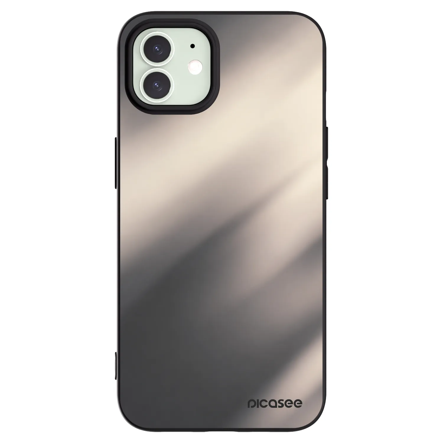 Picasee Apple iPhone 12 Pro Hülle - Schwarzes Silikon - Smoky Beige