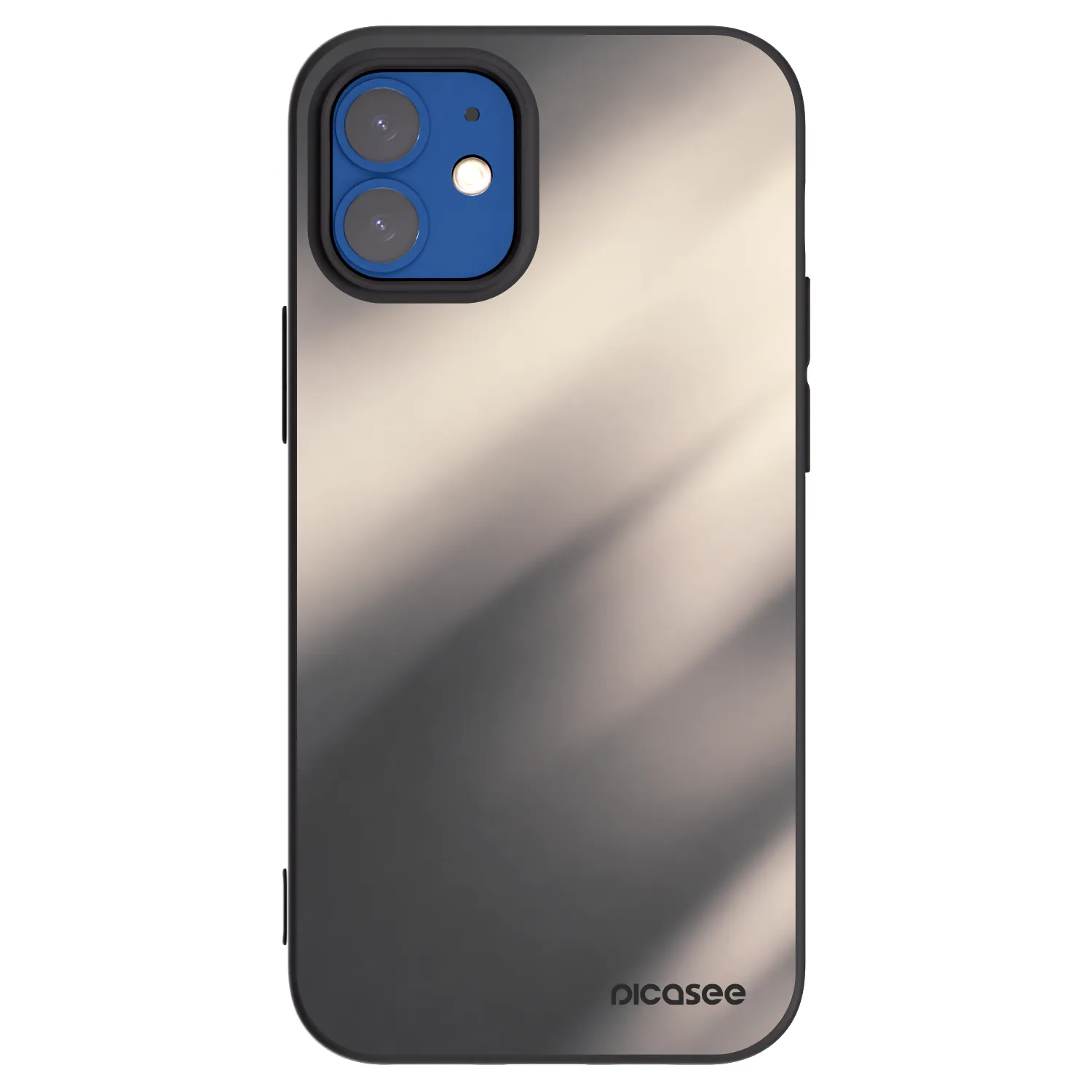 Picasee Apple iPhone 12 mini Hülle - Schwarzes Silikon - Smoky Beige