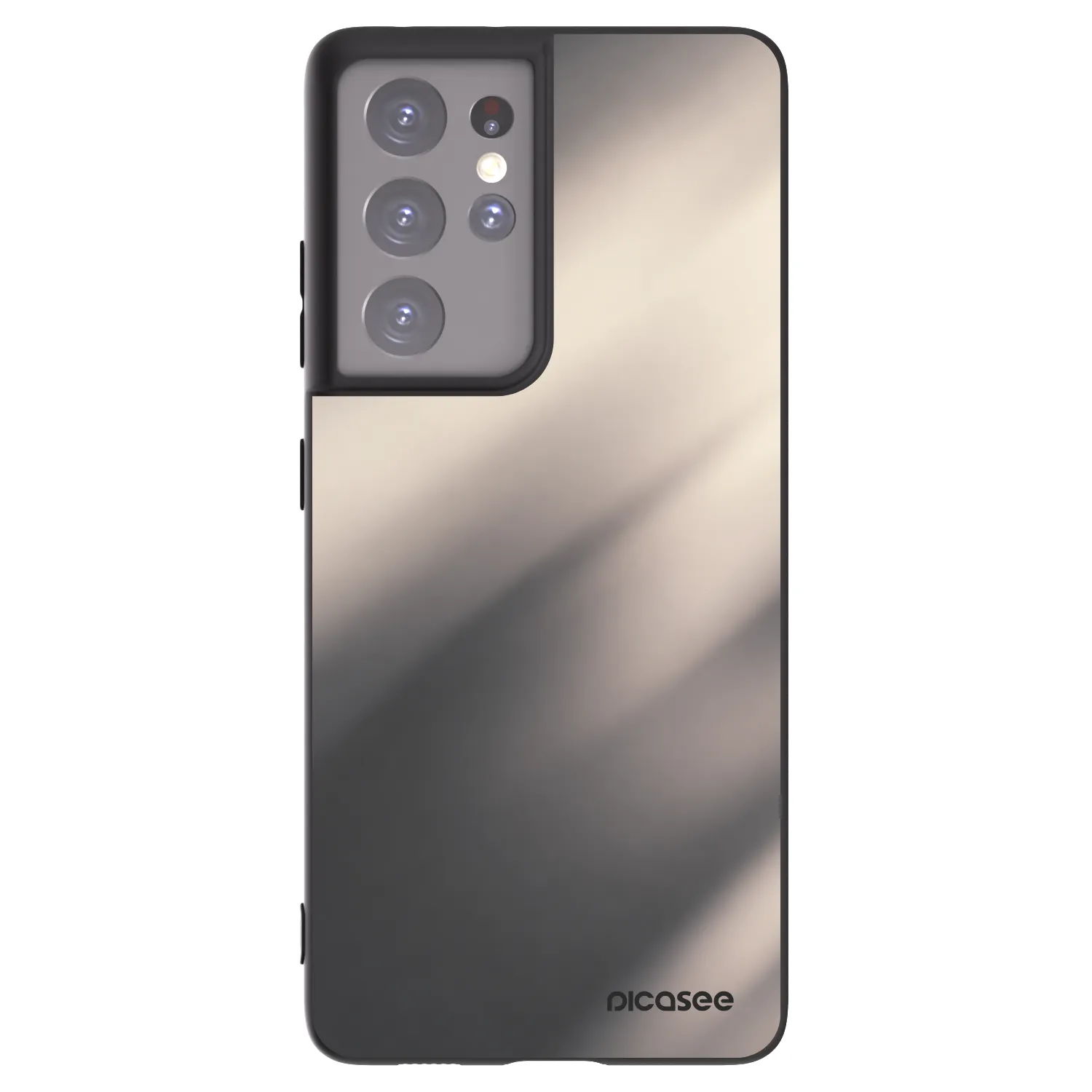 Picasee Samsung Galaxy S21 Ultra 5G G998B Hülle - Schwarzes Silikon - Smoky Beige