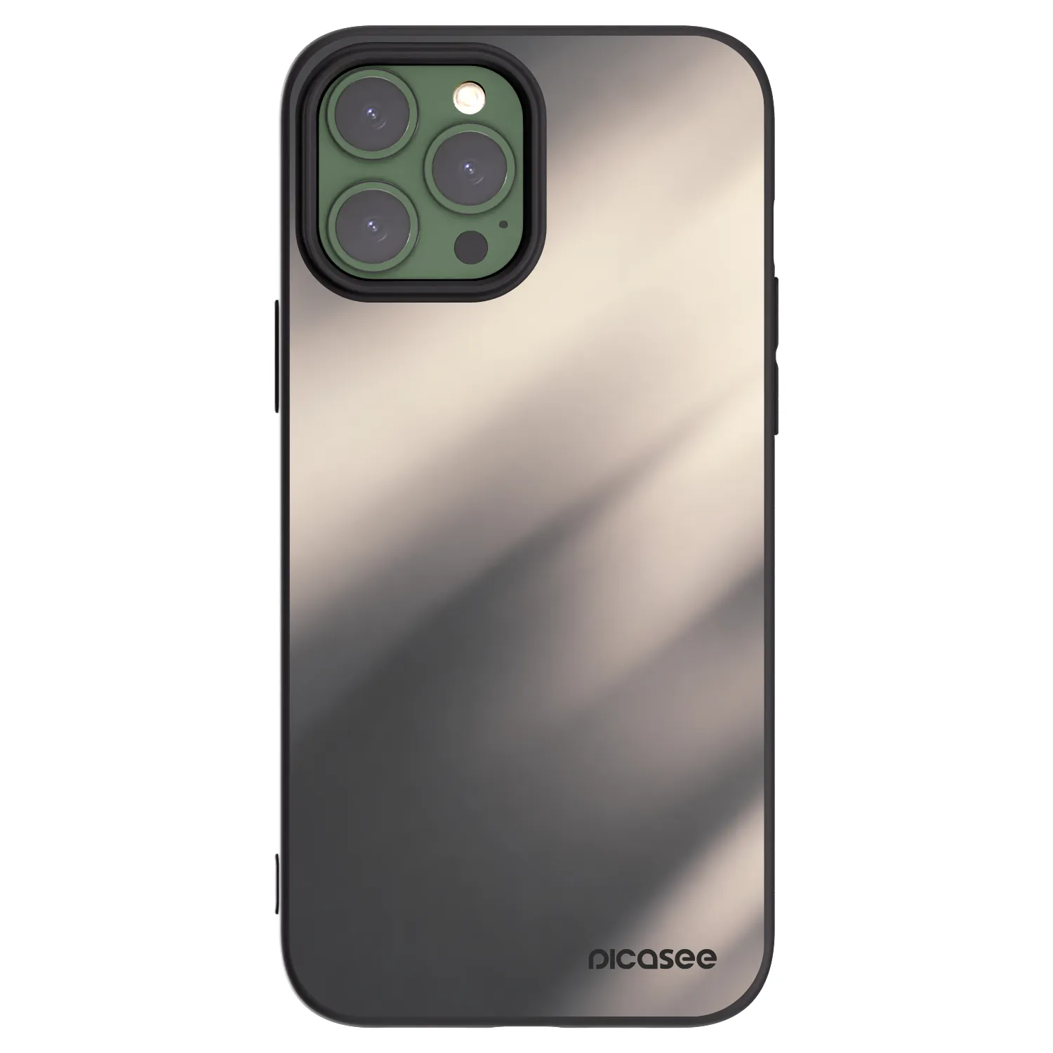 Picasee Apple iPhone 13 Pro Max Hülle - Schwarzes Silikon - Smoky Beige