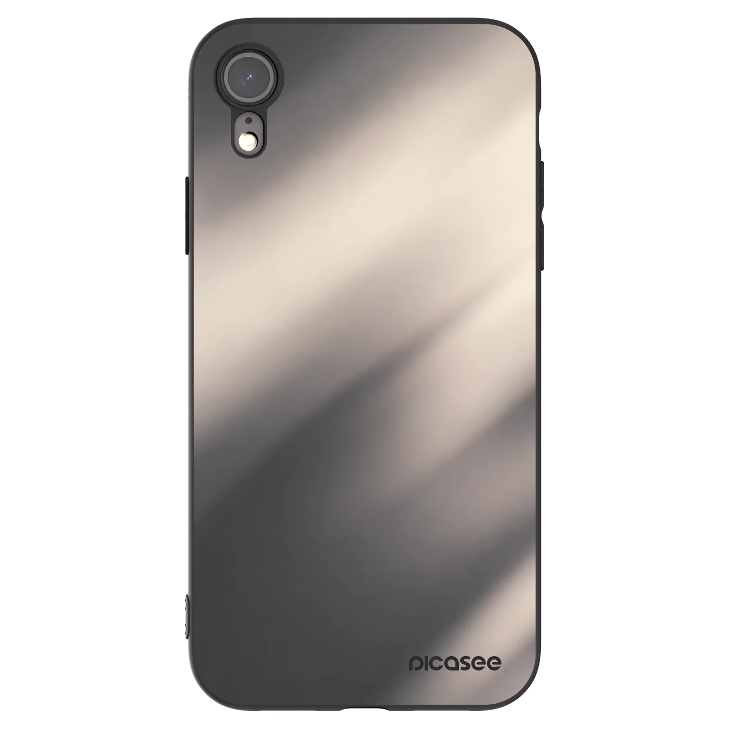 Picasee Apple iPhone XR Hülle - Schwarzes Silikon - Smoky Beige