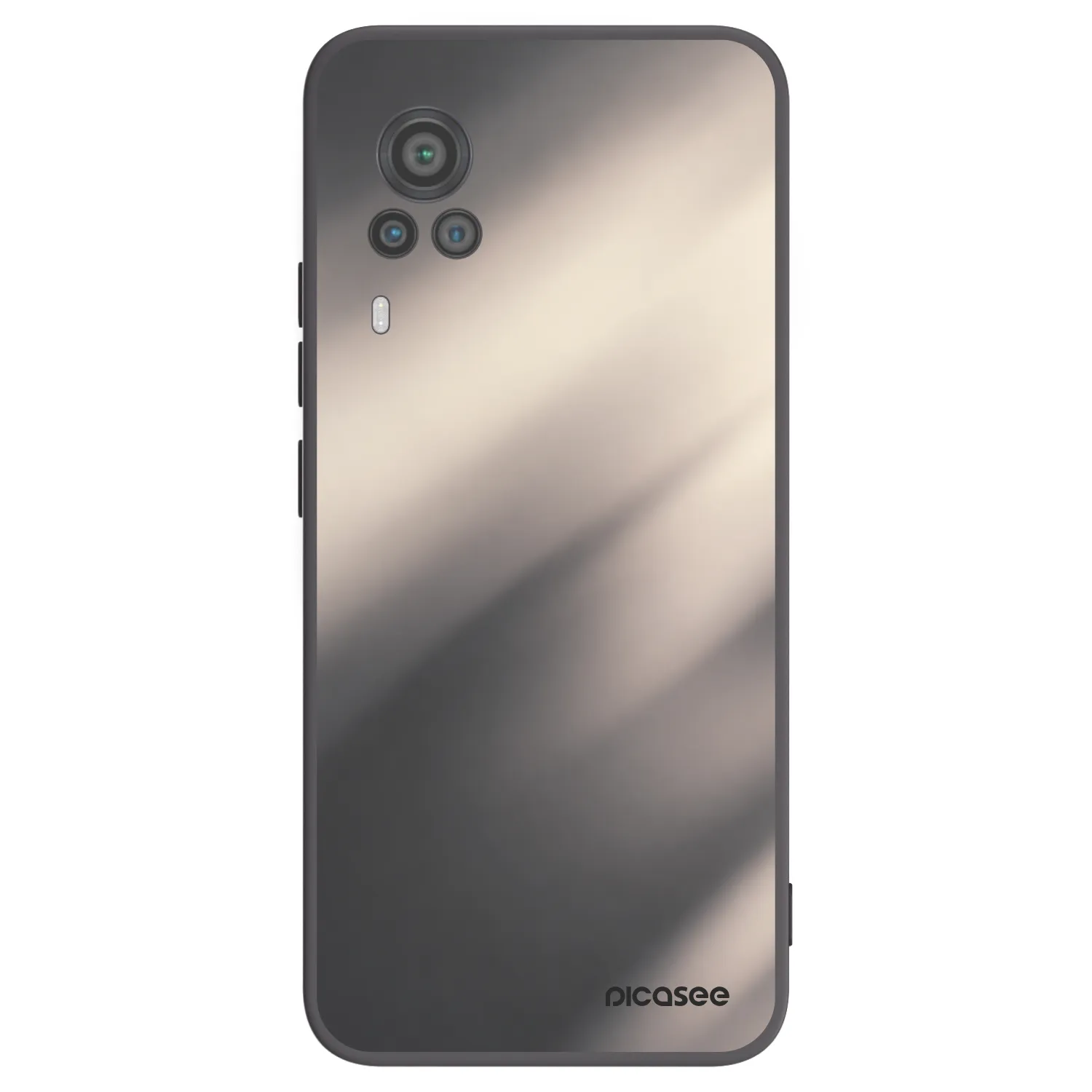 Picasee Vivo X60 Pro 5G Hülle - Schwarzes Silikon - Smoky Beige