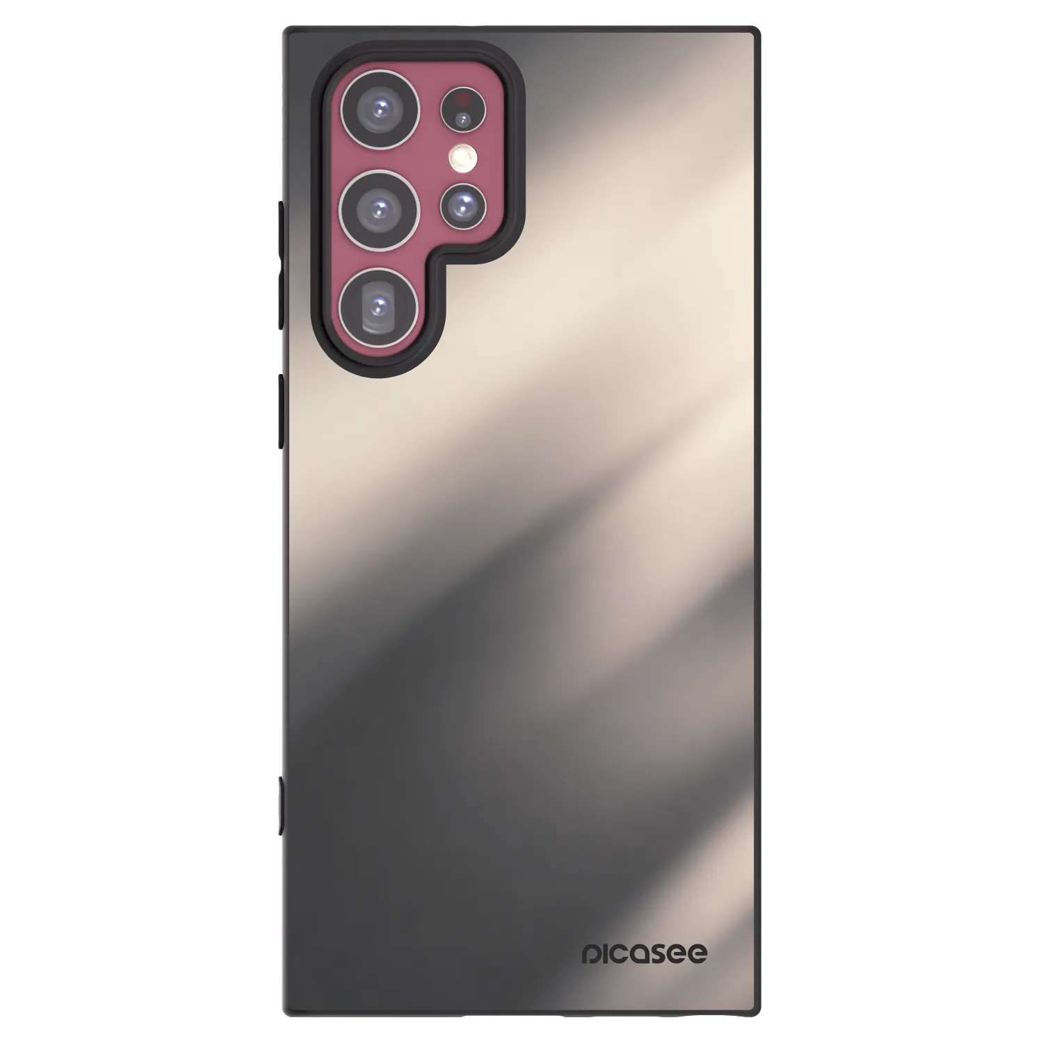 Picasee Samsung Galaxy S22 Ultra 5G Hülle - Schwarzes Silikon - Smoky Beige