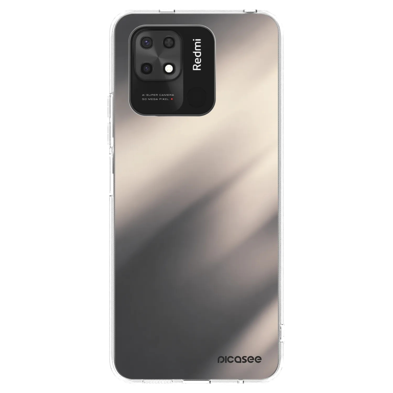 Picasee Xiaomi Redmi 10C Hülle - Transparentes Silikon - Smoky Beige