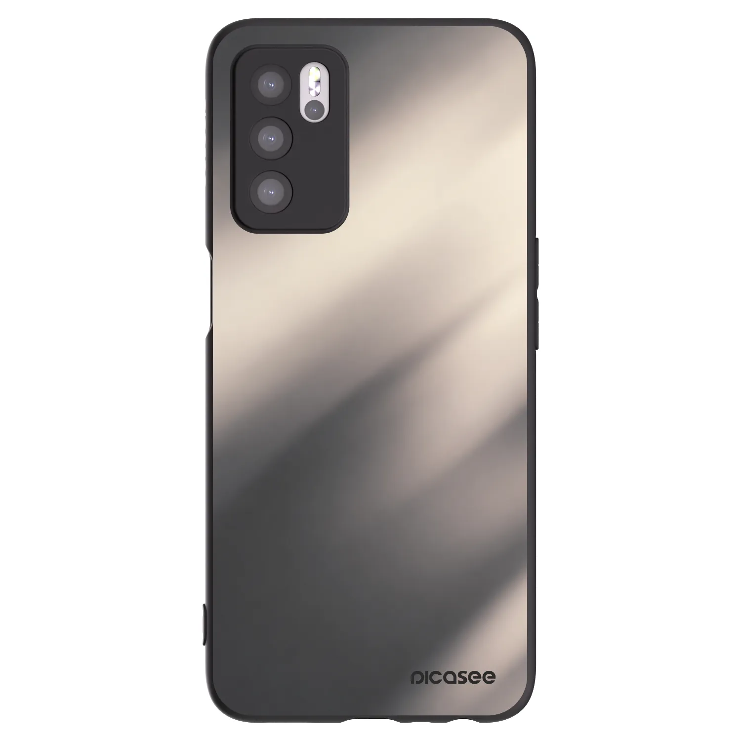 Picasee OPPO A16 Hülle - Schwarzes Silikon - Smoky Beige