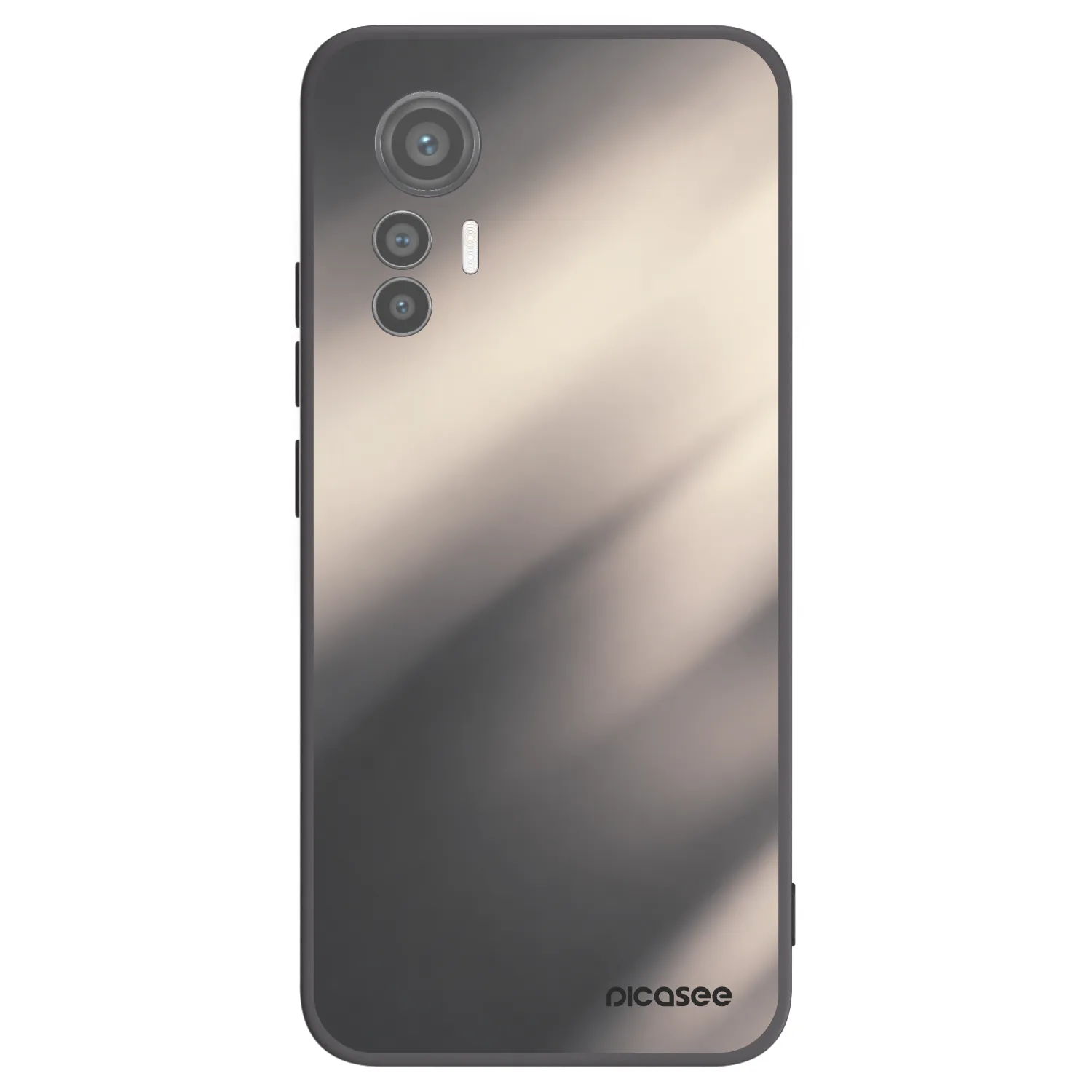 Picasee Xiaomi 12 Lite Hülle - Schwarzes Silikon - Smoky Beige