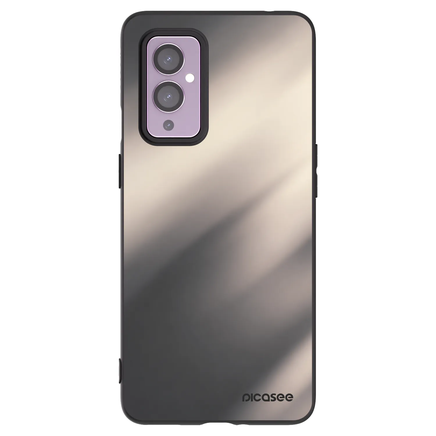 Picasee OnePlus 9 Hülle - Schwarzes Silikon - Smoky Beige