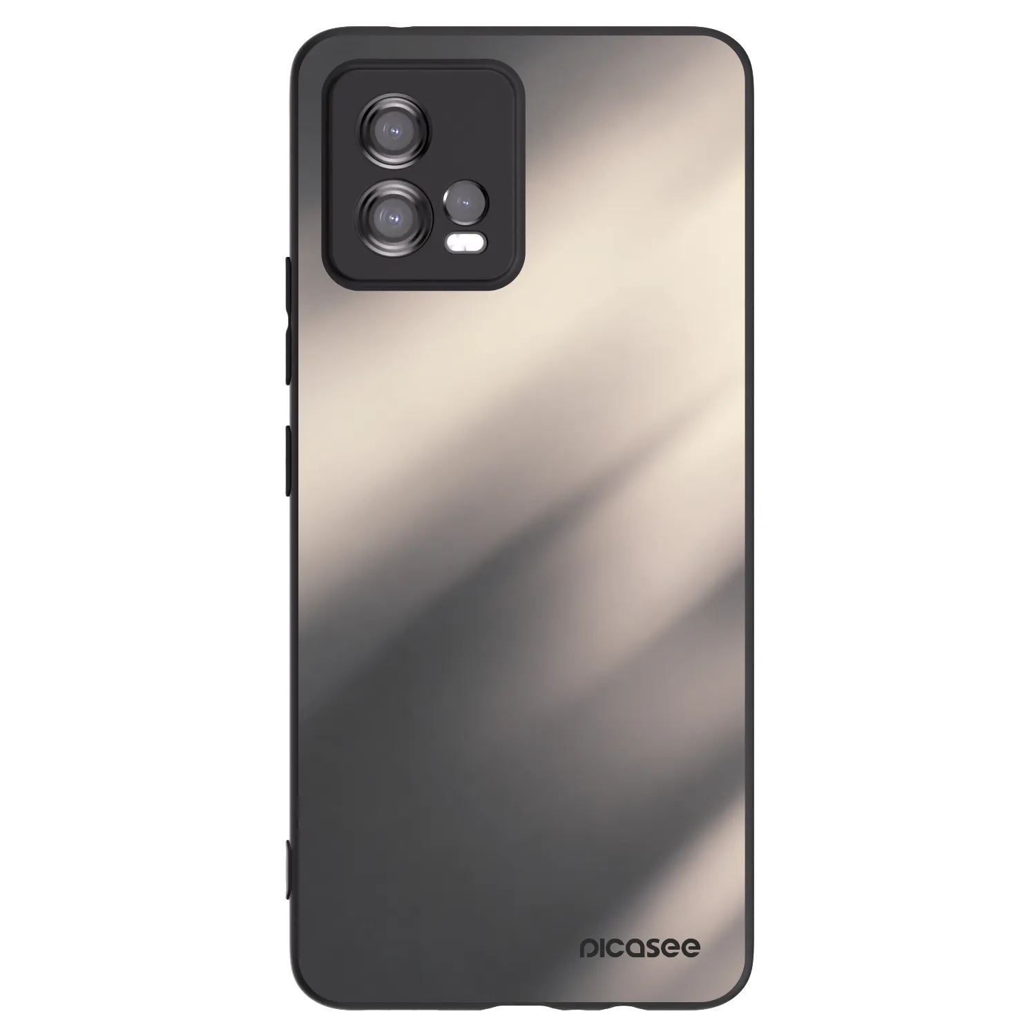 Picasee Motorola Moto G72 Hülle - Schwarzes Silikon - Smoky Beige