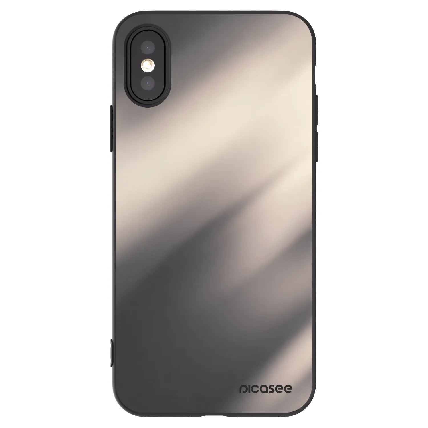 Picasee Apple iPhone X/XS Hülle - Schwarzes Silikon - Smoky Beige