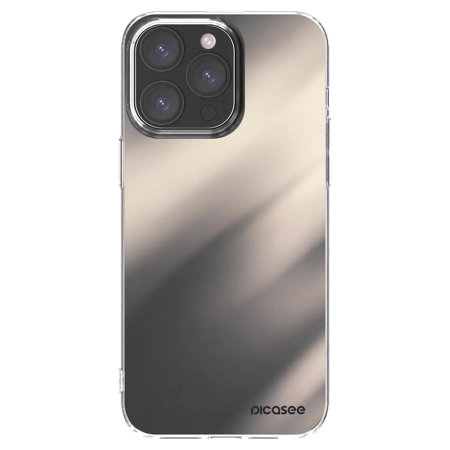 Picasee Apple iPhone 15 Pro Max Hülle - Transparentes Silikon - Smoky Beige