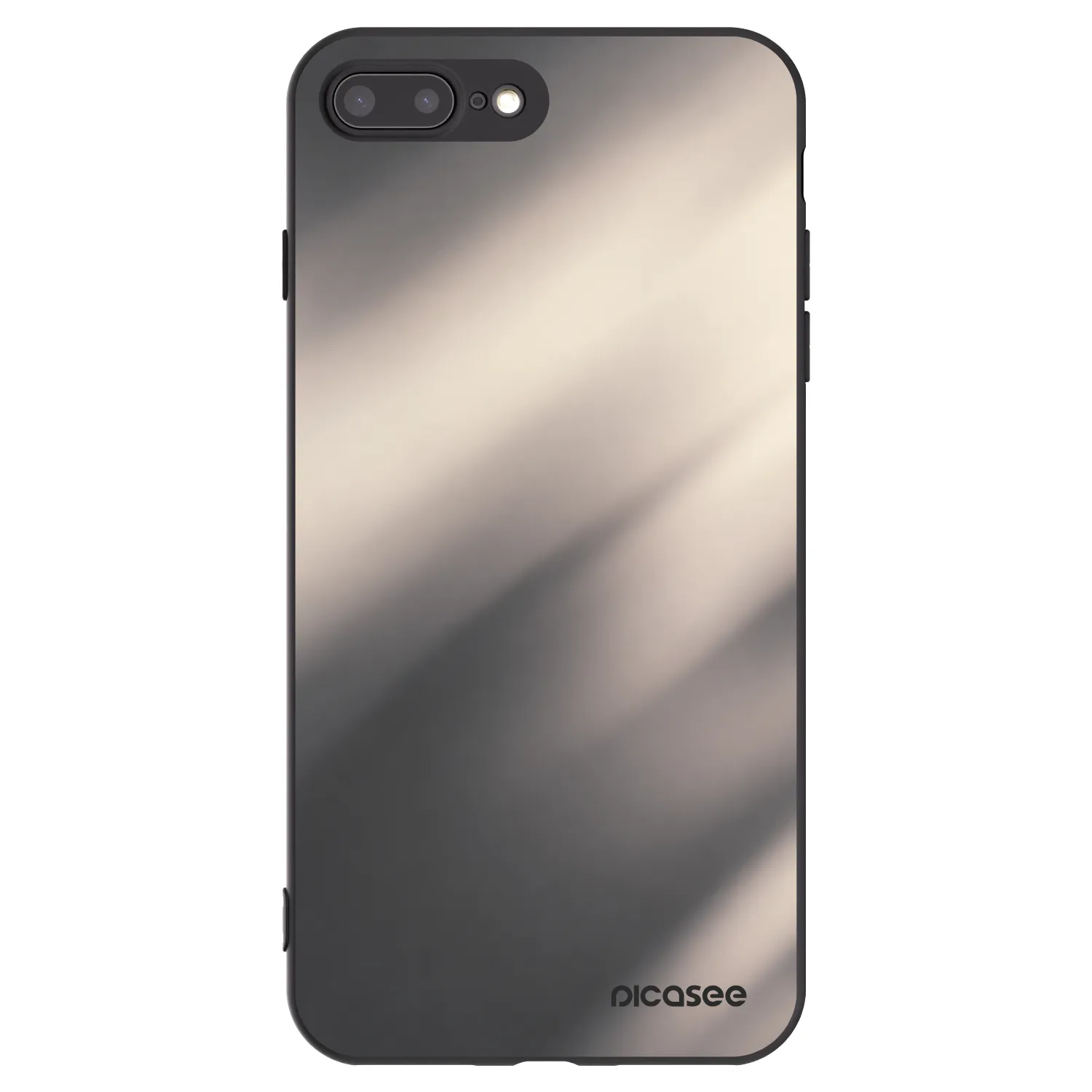 Picasee Apple iPhone 7 Plus Hülle - Schwarzes Silikon - Smoky Beige