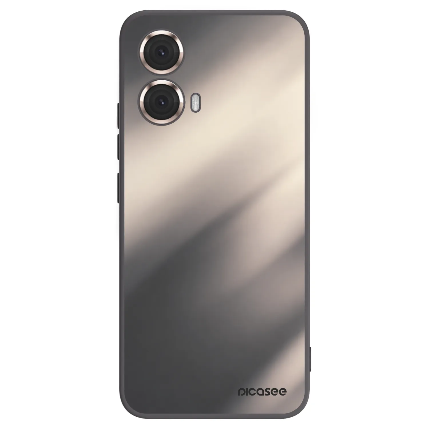 Picasee Motorola Moto G85 Hülle - Schwarzes Silikon - Smoky Beige