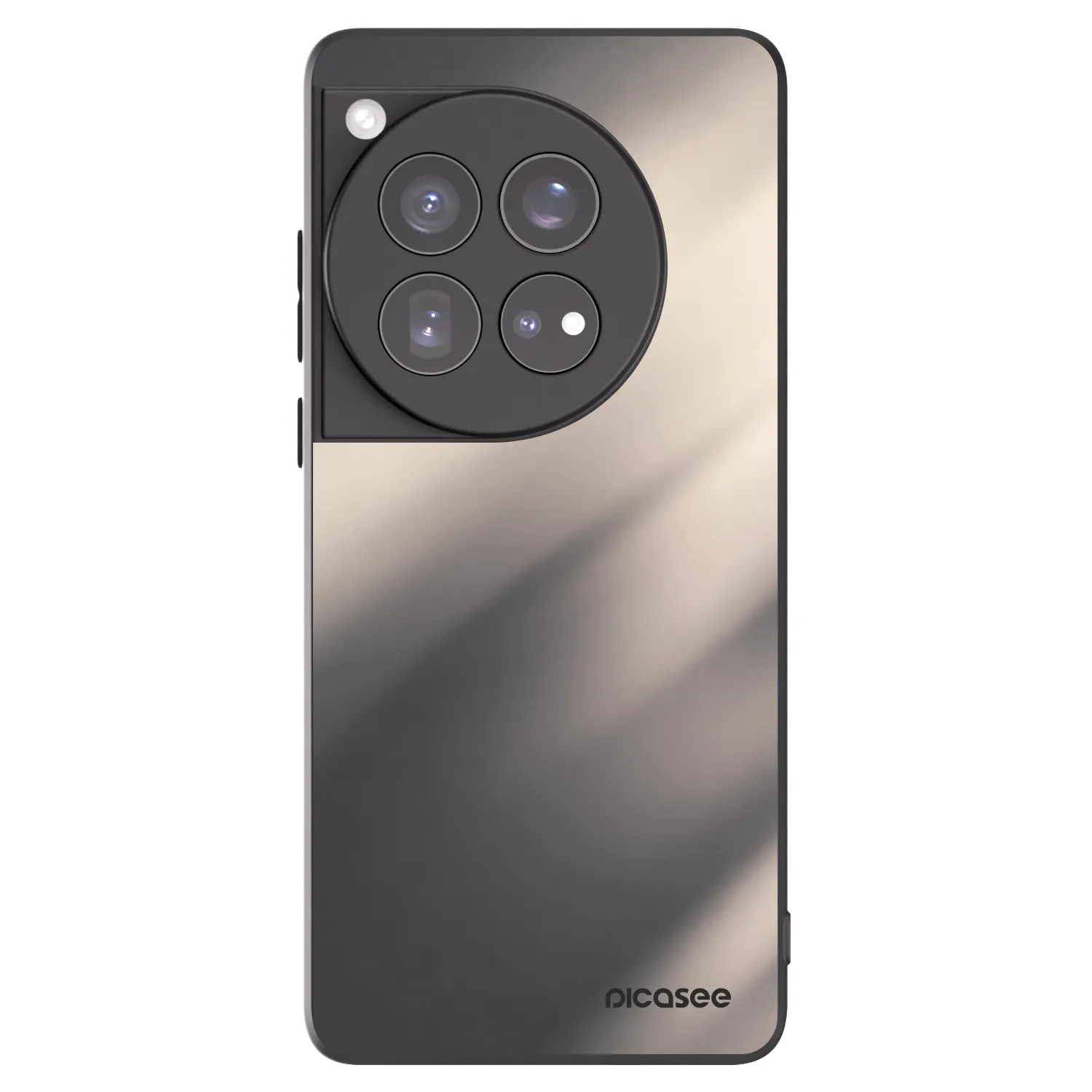 Picasee OnePlus 12 5G Hülle - Schwarzes Silikon - Smoky Beige
