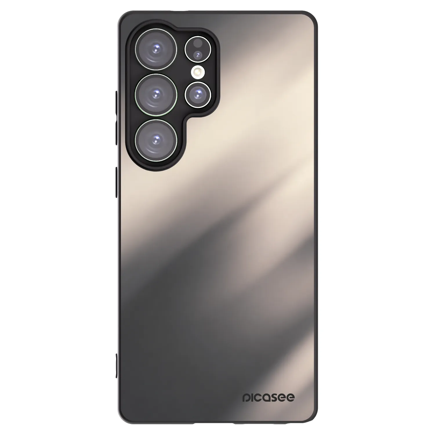 Picasee Samsung Galaxy S25 Ultra 5G Hülle - Schwarzes Silikon - Smoky Beige