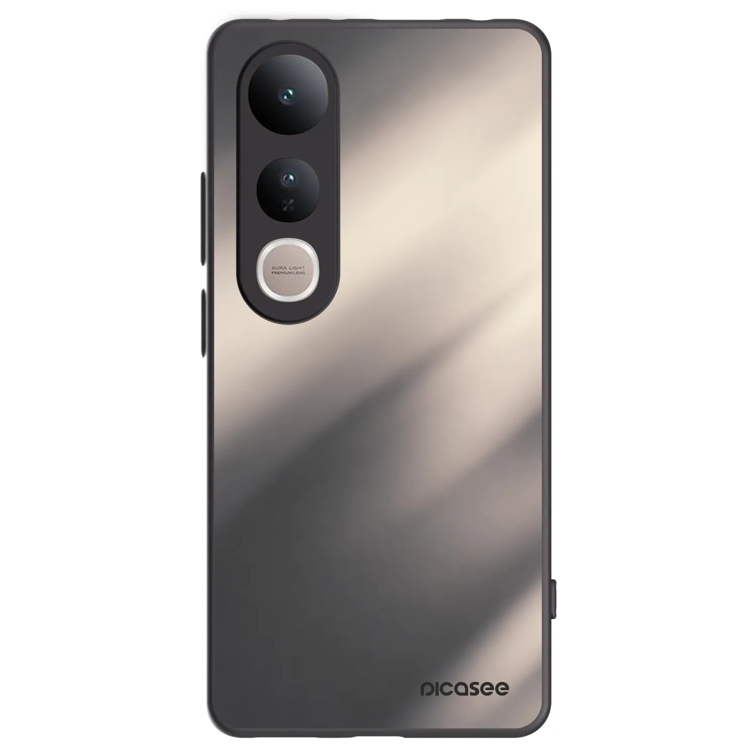Picasee Vivo V50 Lite 5G Hülle - Schwarzes Silikon - Smoky Beige