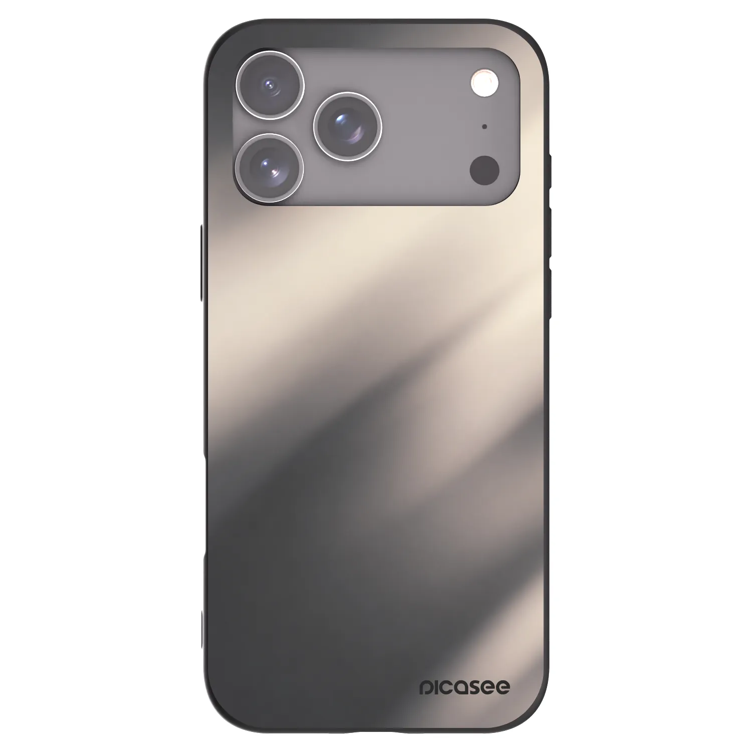 Picasee Apple iPhone 17 Pro Max Hülle - Schwarzes Silikon - Smoky Beige