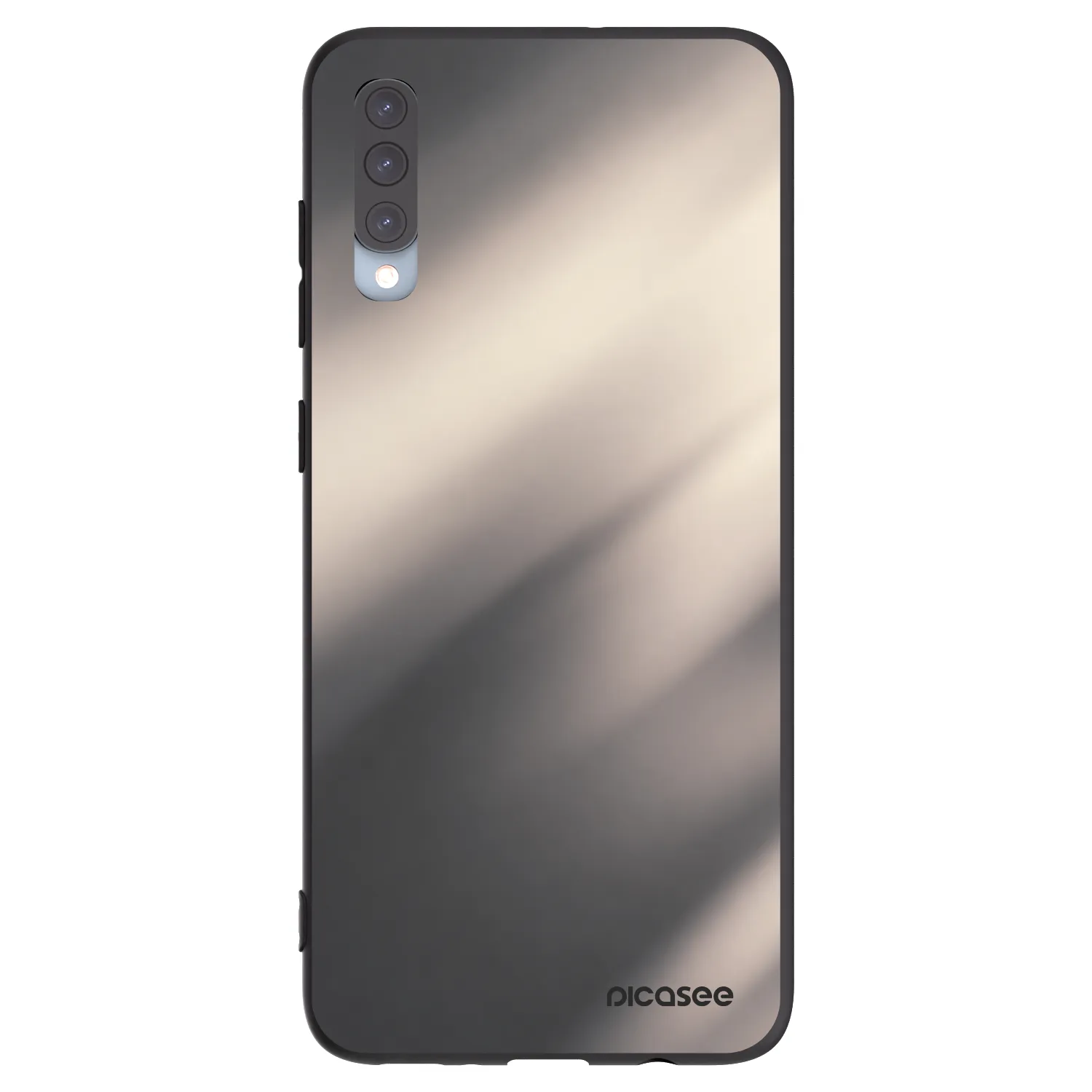 Picasee Samsung Galaxy A70 A705F Hülle - Schwarzes Silikon - Smoky Beige