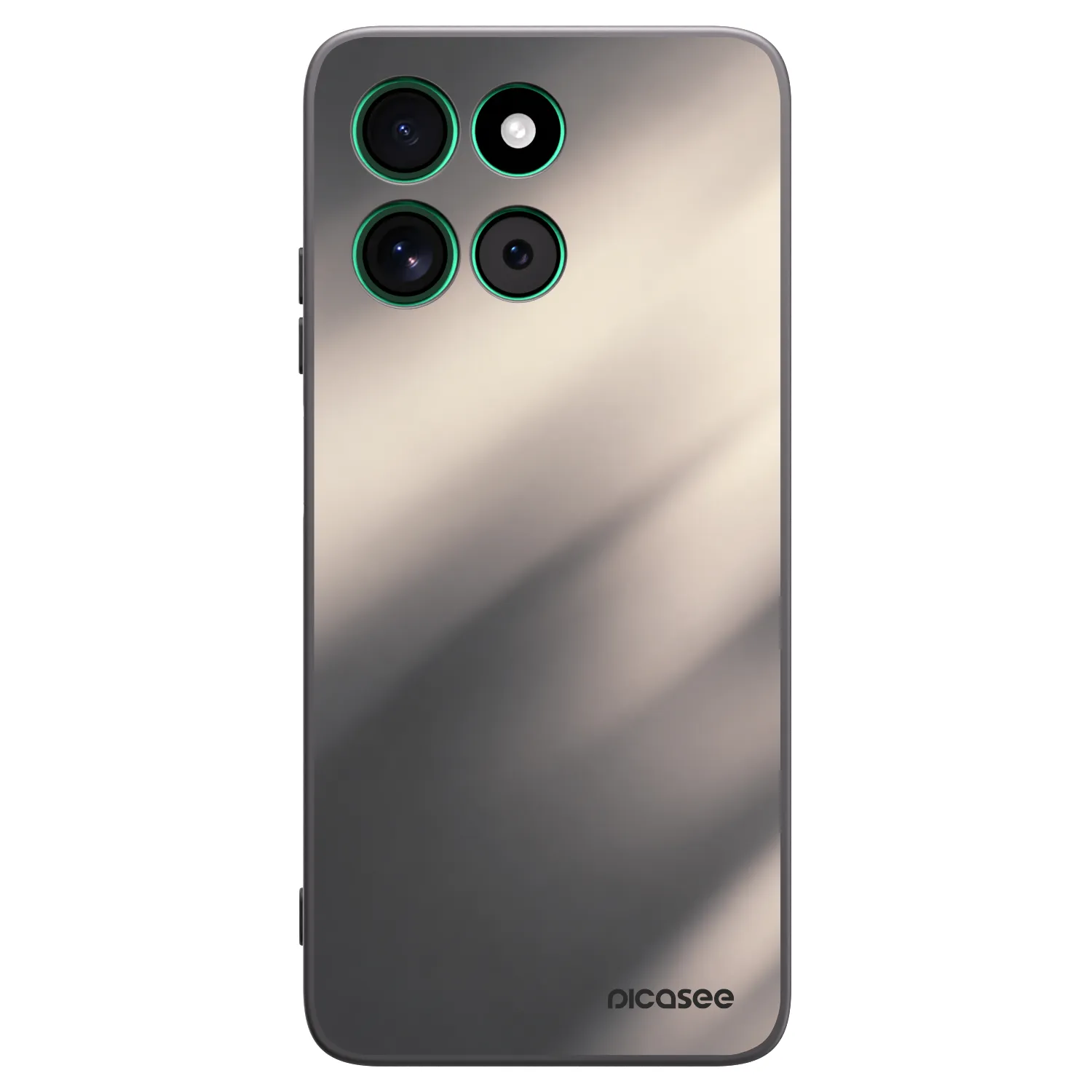 Picasee Motorola Moto G57 Power Hülle - Schwarzes Silikon - Smoky Beige