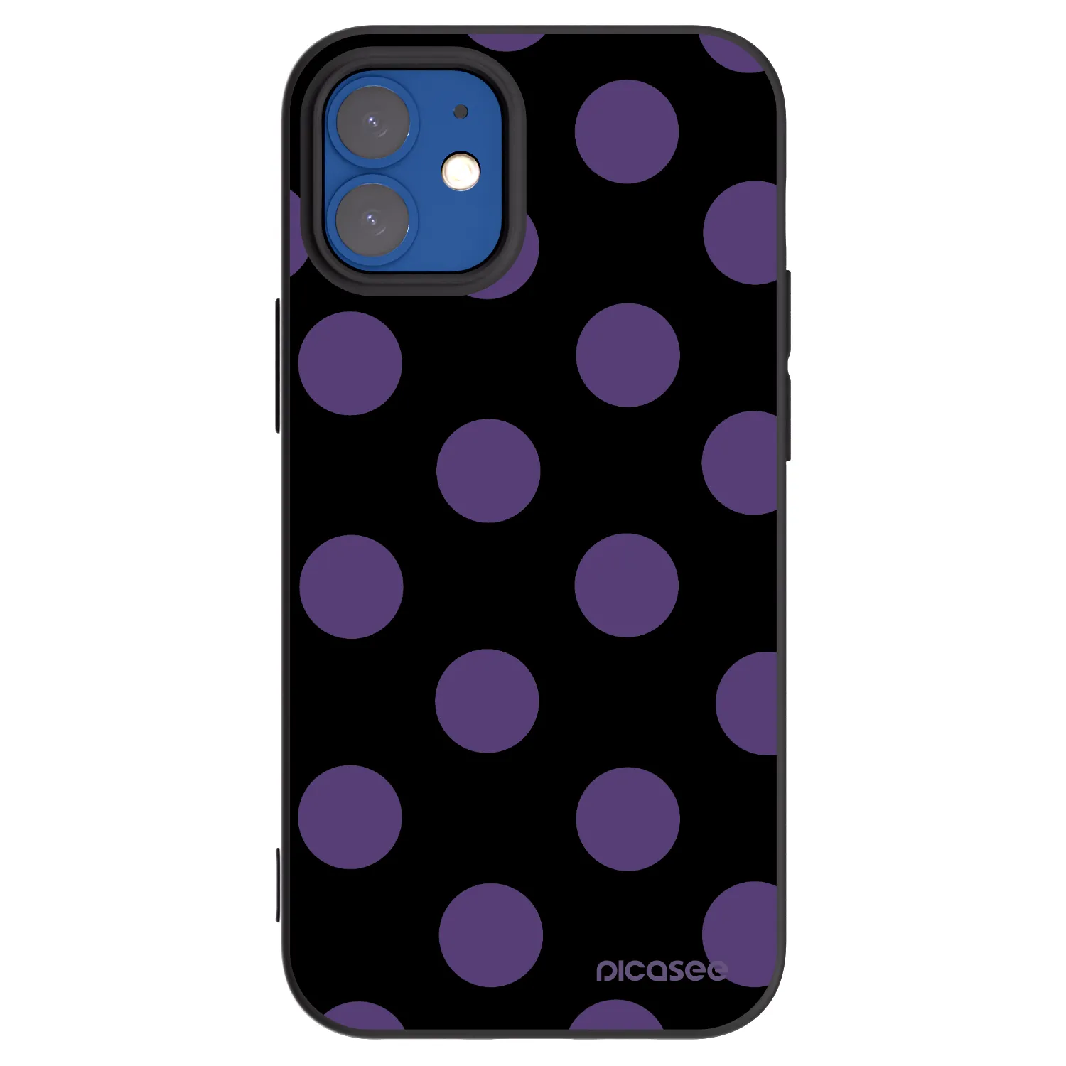 Picasee Apple iPhone 12 mini Hülle - Schwarzes Silikon - Big flickers