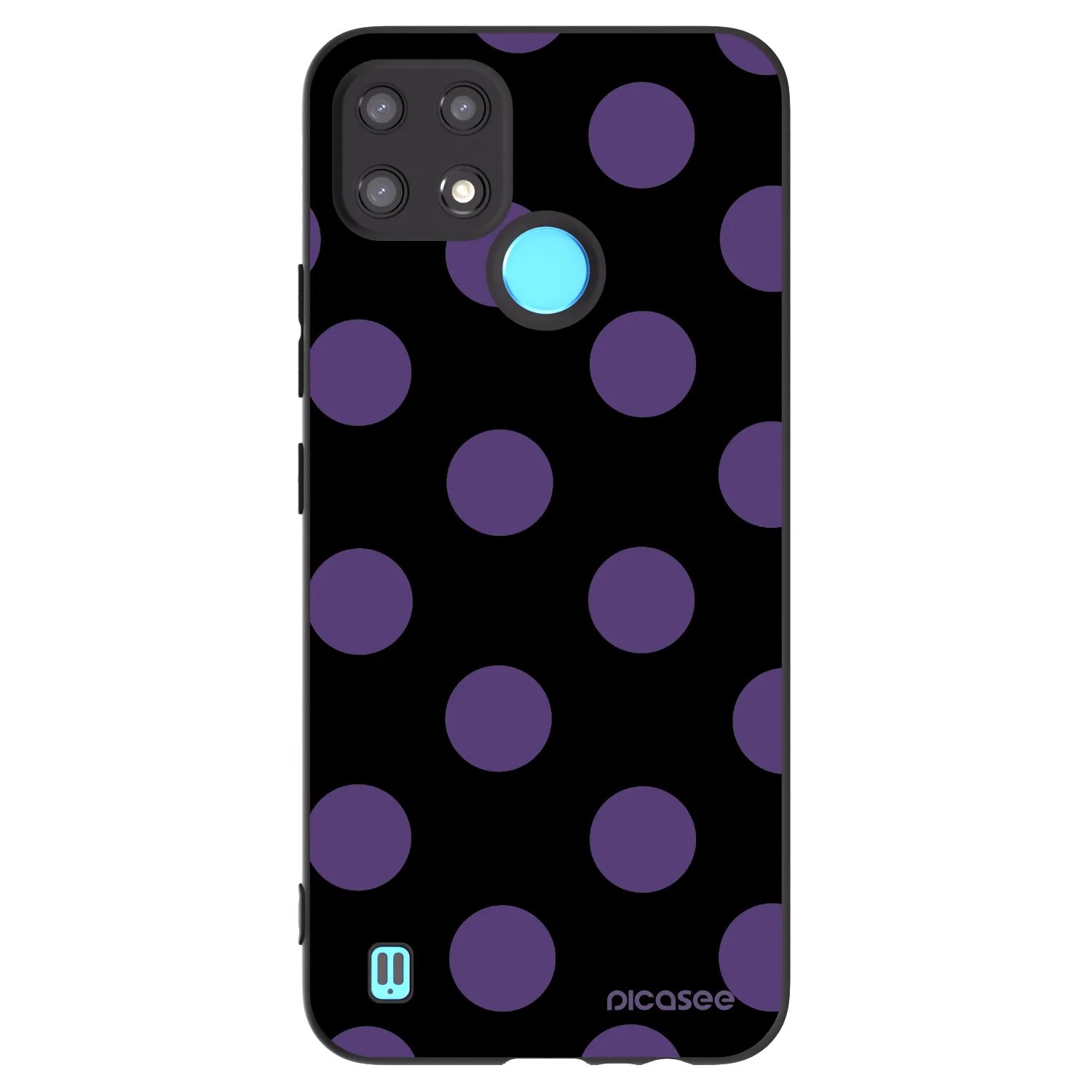 Picasee Realme C21 Hülle - Schwarzes Silikon - Big flickers