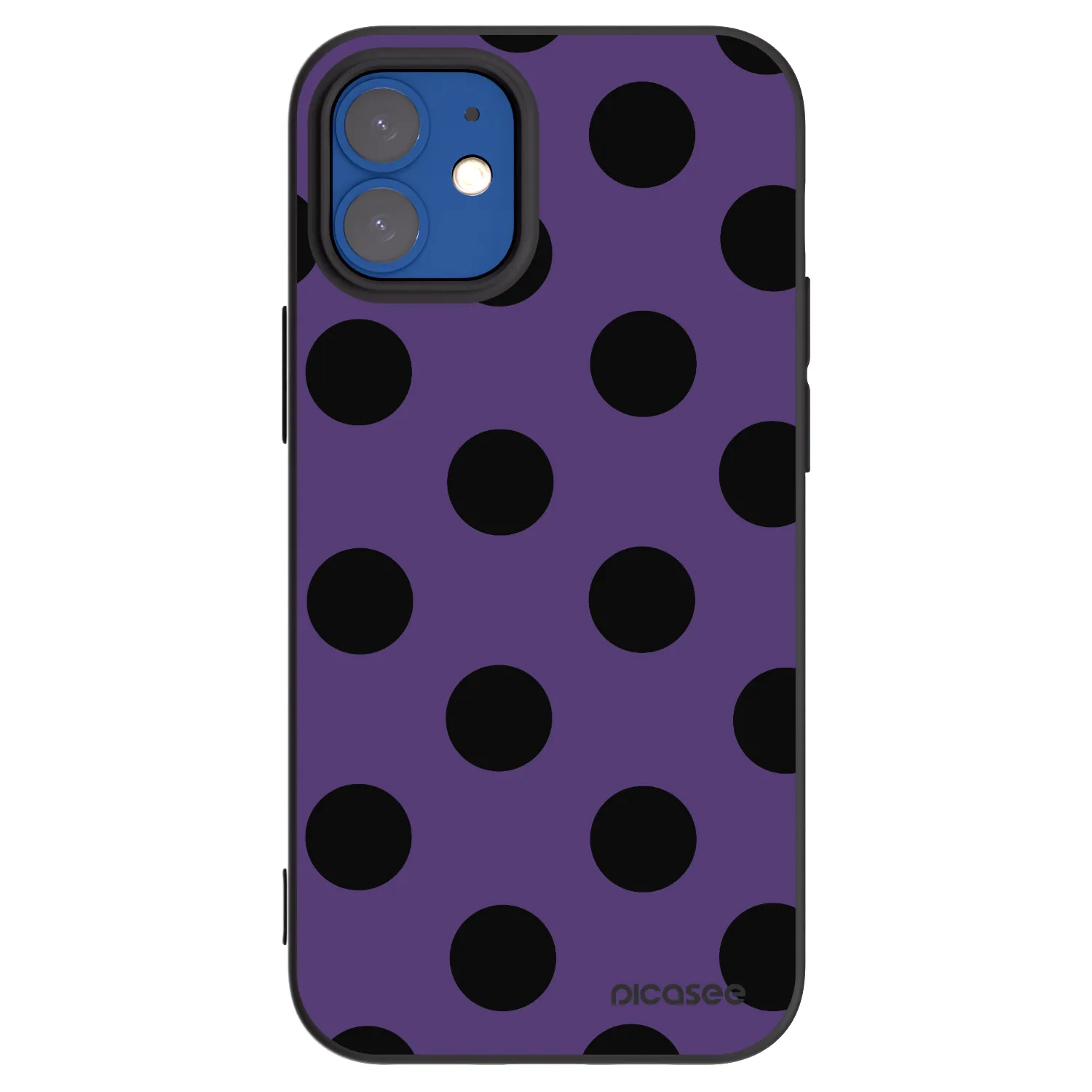 Picasee Apple iPhone 12 mini Hülle - Schwarzes Silikon - Big flickers 2