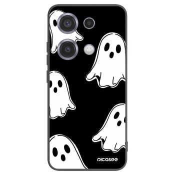 Picasee Xiaomi Redmi Note 14S Hülle - Schwarzes Silikon - Black ghosts
