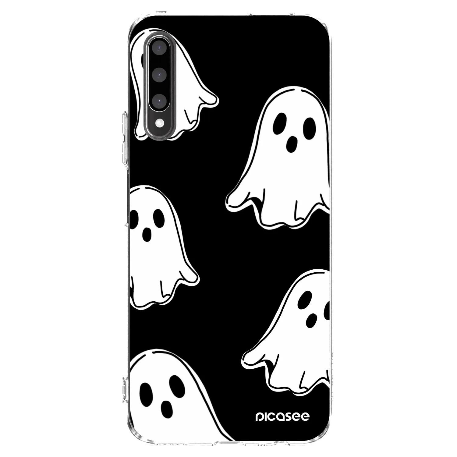 Picasee Honor 9X Pro Hülle - Transparentes Silikon - Black ghosts