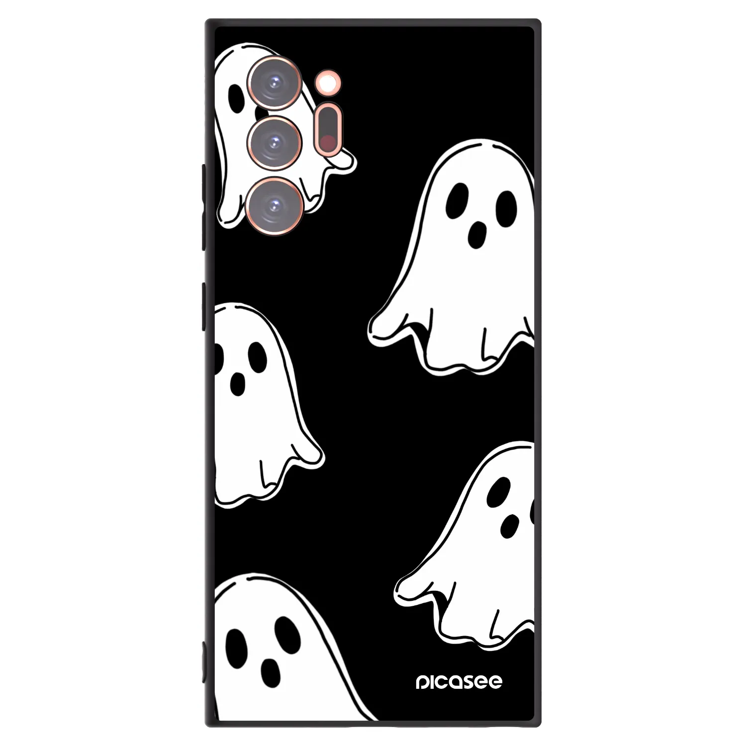 Picasee Samsung Galaxy Note 20 Ultra Hülle - Schwarzes Silikon - Black ghosts