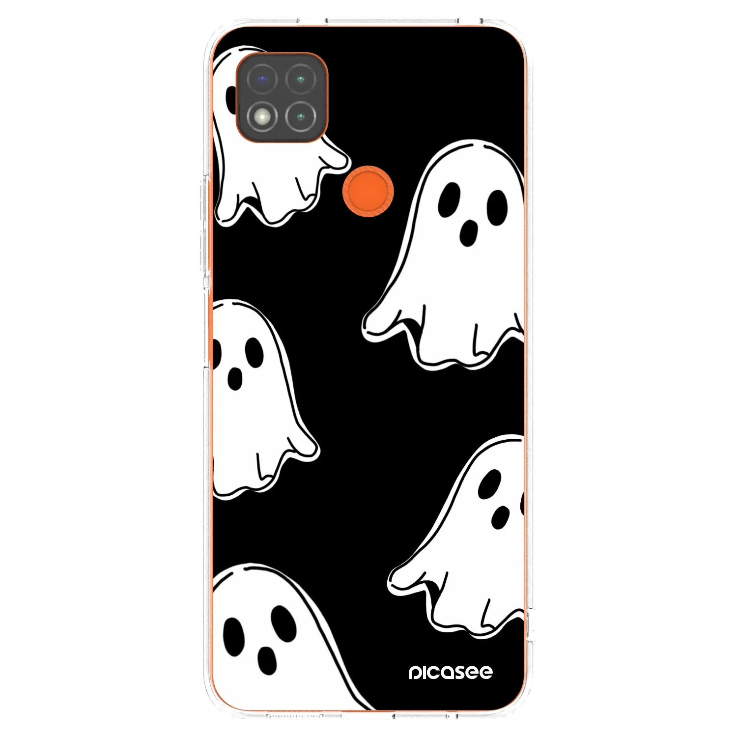 Picasee Xiaomi Redmi 9C Hülle - Transparentes Silikon - Black ghosts