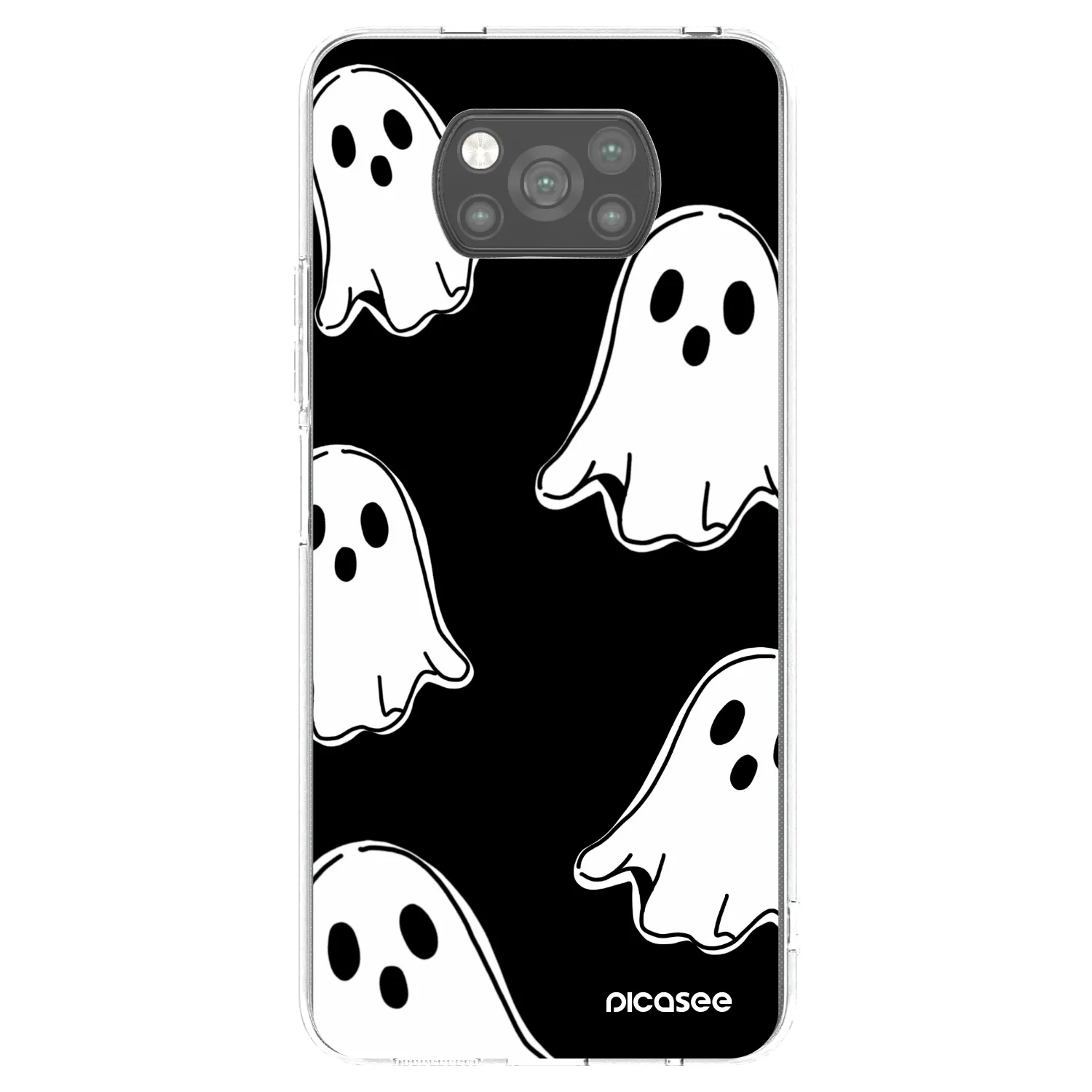 Picasee Xiaomi Poco X3 Hülle - Schwarzes Silikon - Black ghosts