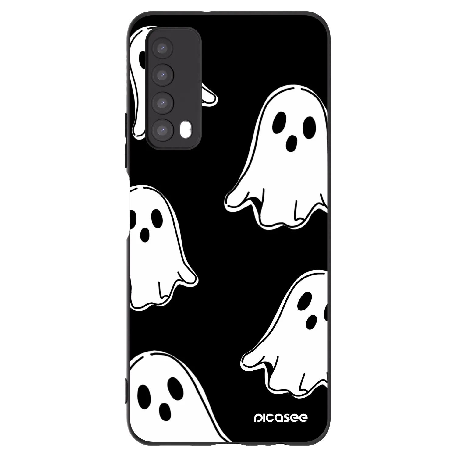 Picasee Huawei P Smart 2021 Hülle - Schwarzes Silikon - Black ghosts