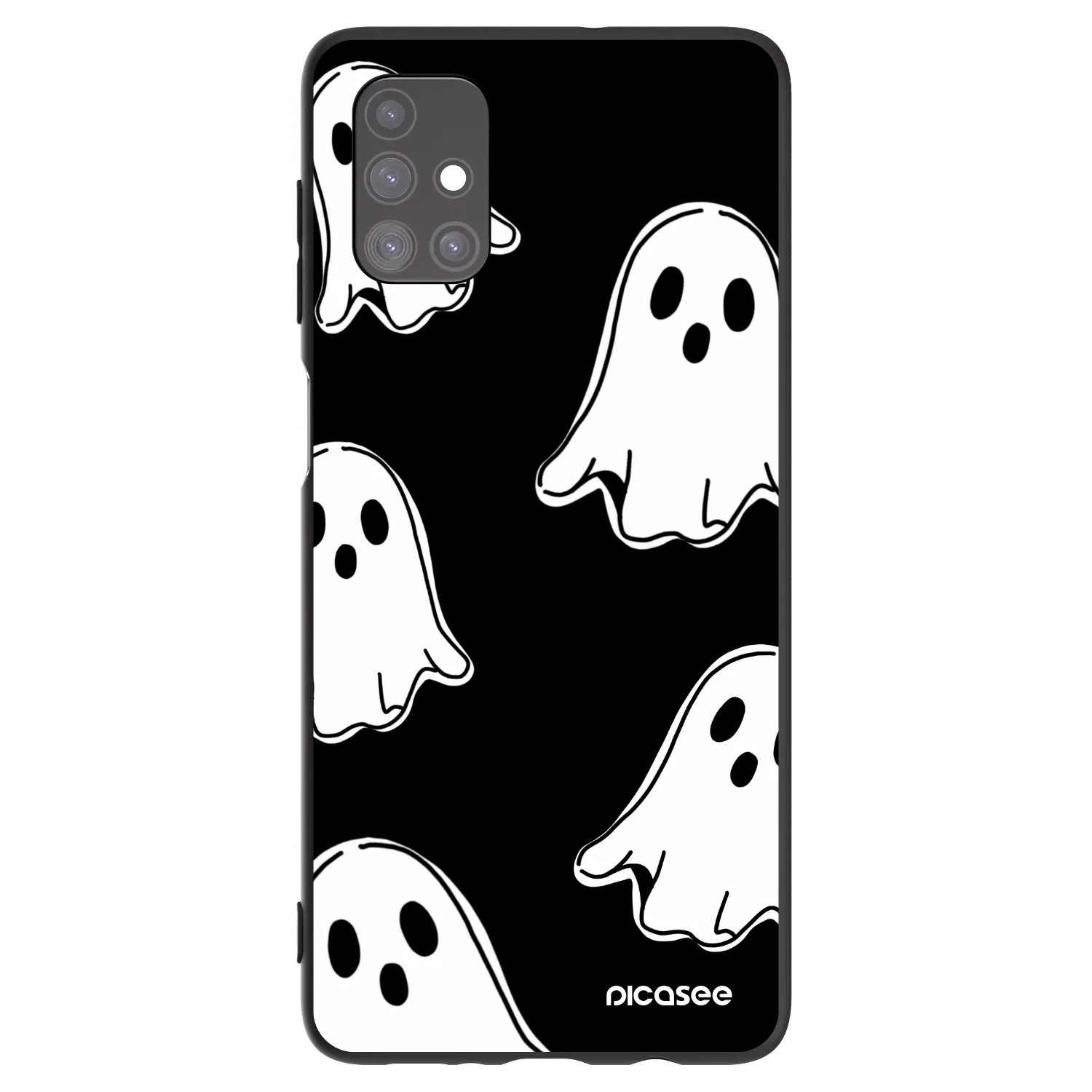 Picasee Samsung Galaxy M51 M515F Hülle - Schwarzes Silikon - Black ghosts