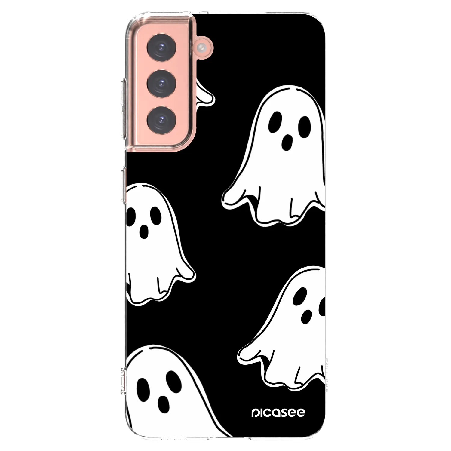 Picasee Samsung Galaxy S21 5G G991B Hülle - Transparentes Silikon - Black ghosts