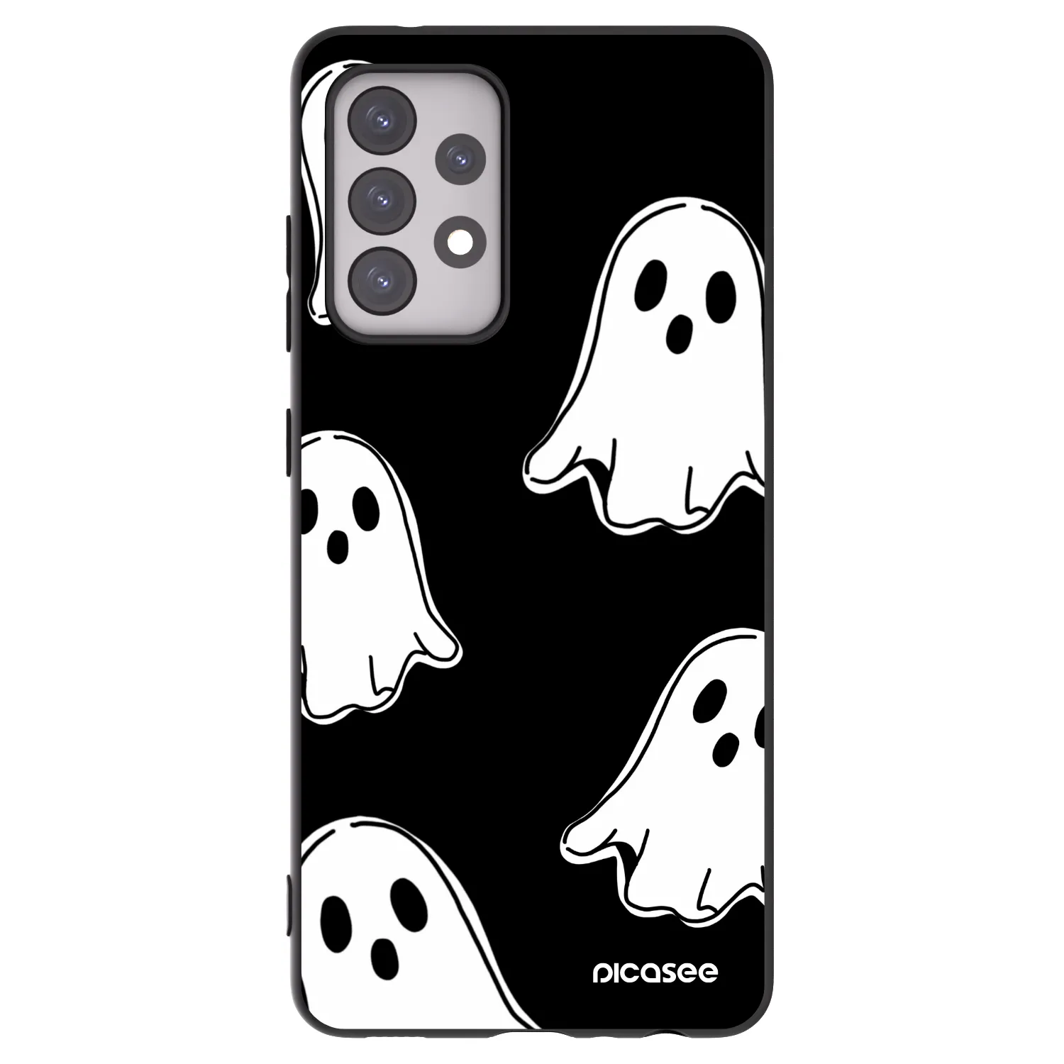 Picasee Samsung Galaxy A52 5G A525F Hülle - Schwarzes Silikon - Black ghosts
